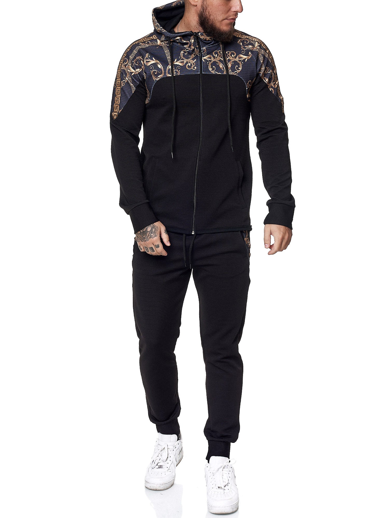 Flaki Hoodie TrackSuit - Black X68A - FASH STOP