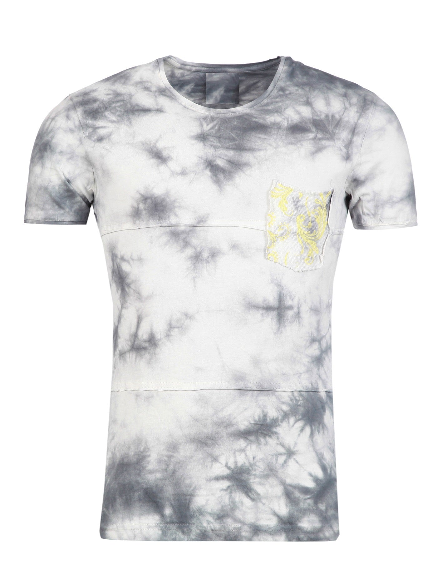 Y&R Men Tie Dyed Pocket T-shirt - Gray - FASH STOP