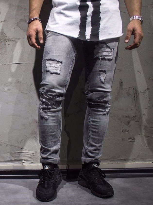 gray ripped jeans mens