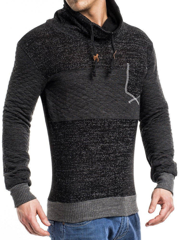 Men Stylish Mock Turtle Neck Pocket Sweater - Black - FASH STOP