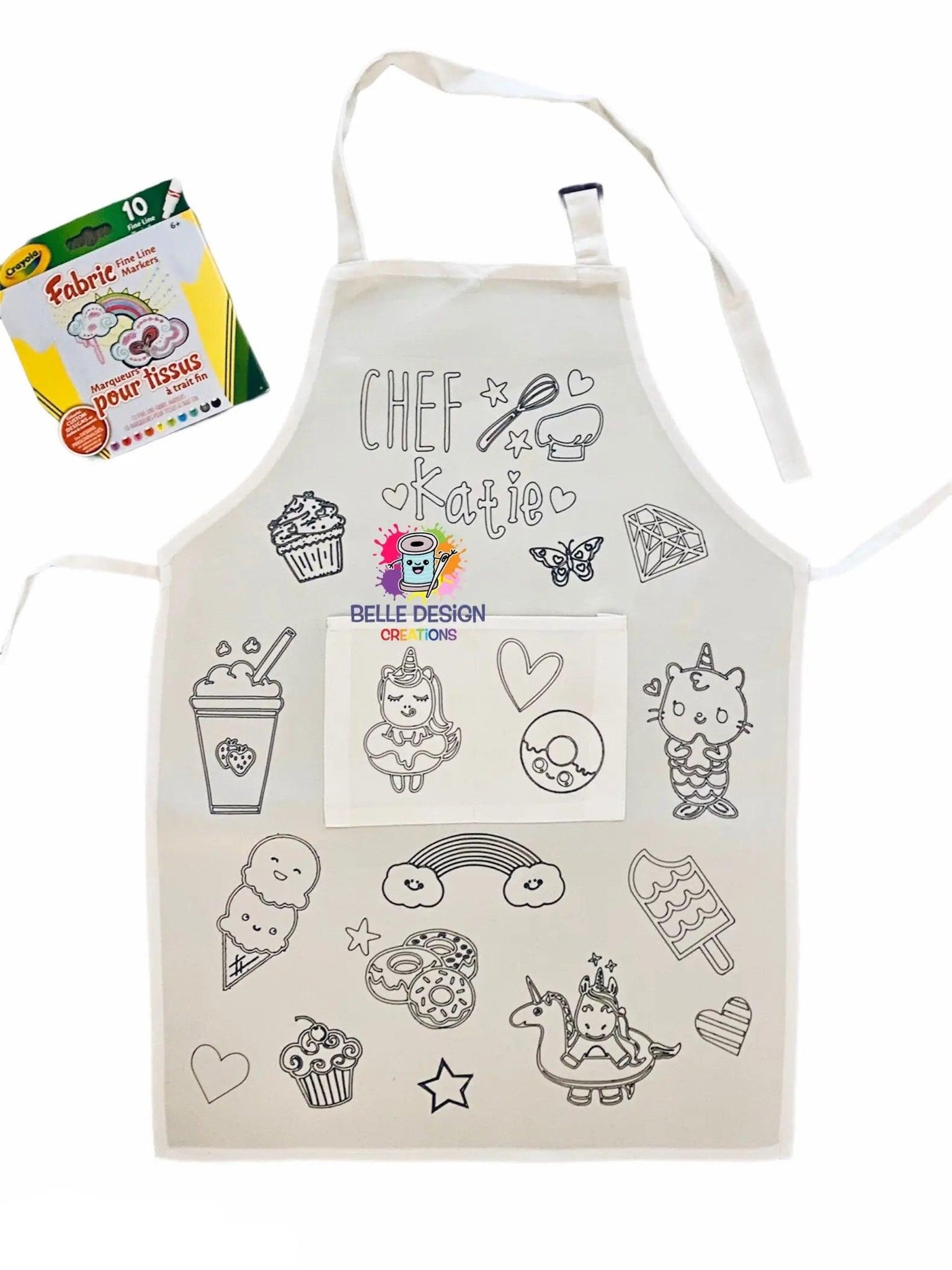 Apron - “Color Your Own” - Youth - Belle Design Creations