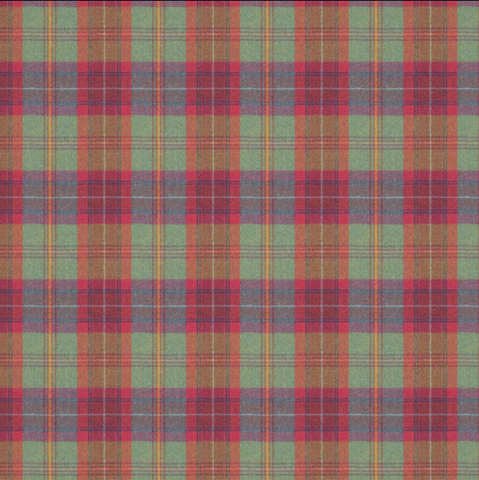 Linwood Beachcomber Rubha - a gorgeous woolen check fabric mixing Viva Magenta with more subtle greens, blues and yellow 