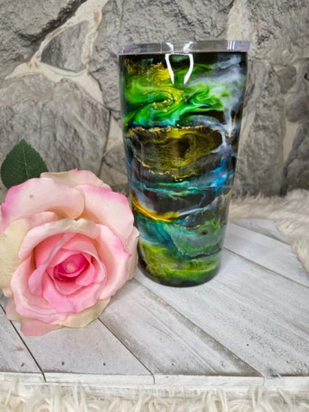 Opal Glitter and Alcohol Ink Tumbler – Vickie's Creation