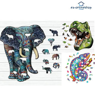 www.ea-onlineshop.de Tiermotiv Puzzle Elefant Drache Holzpuzzle