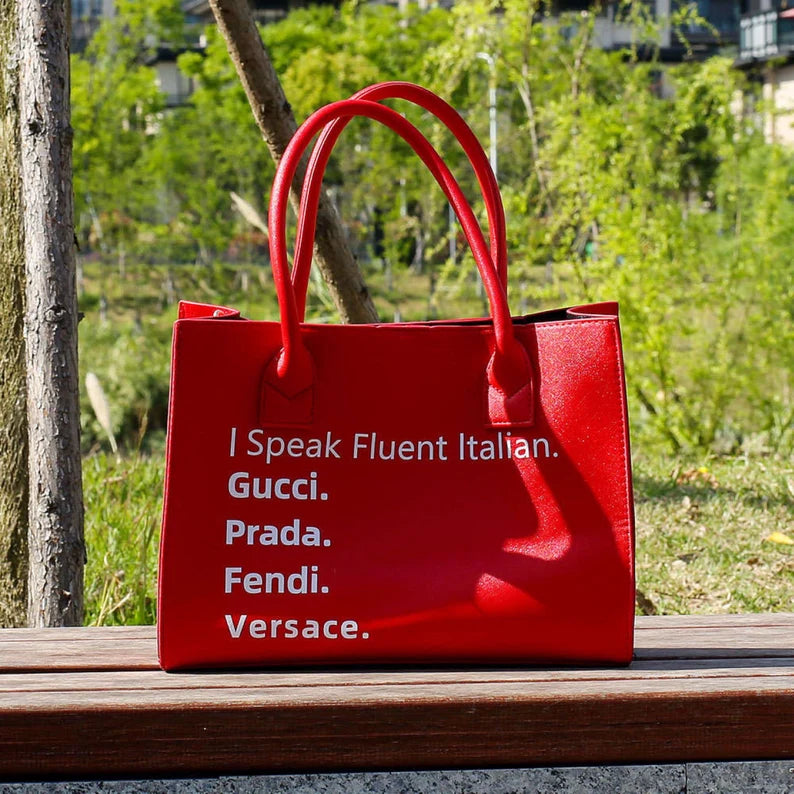 I Speak Fluent Italian Bag (Red) – Luxe Couture Collections, LLC