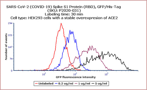 30 minutes of labeling at different wild-type spike RBD concentrations