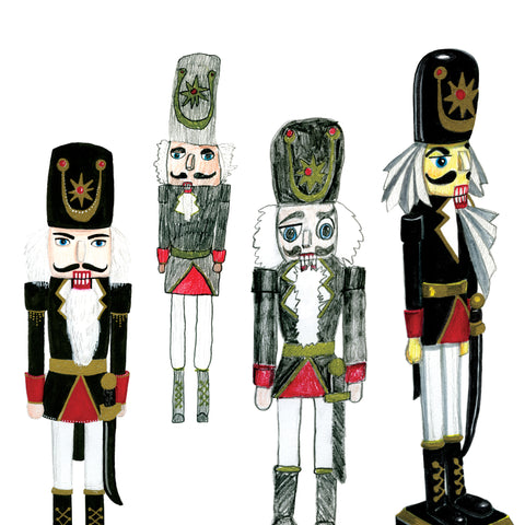 Four Nutcrackers drawn by the Zadeh Graham Family