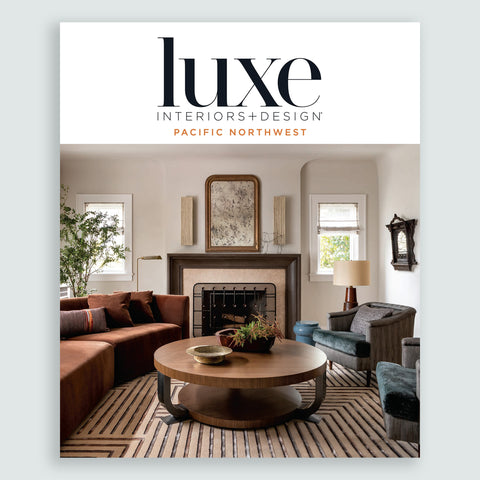November December 2022 Issue of Luxe Magazine Cover, featuring a pacific northwest home interior