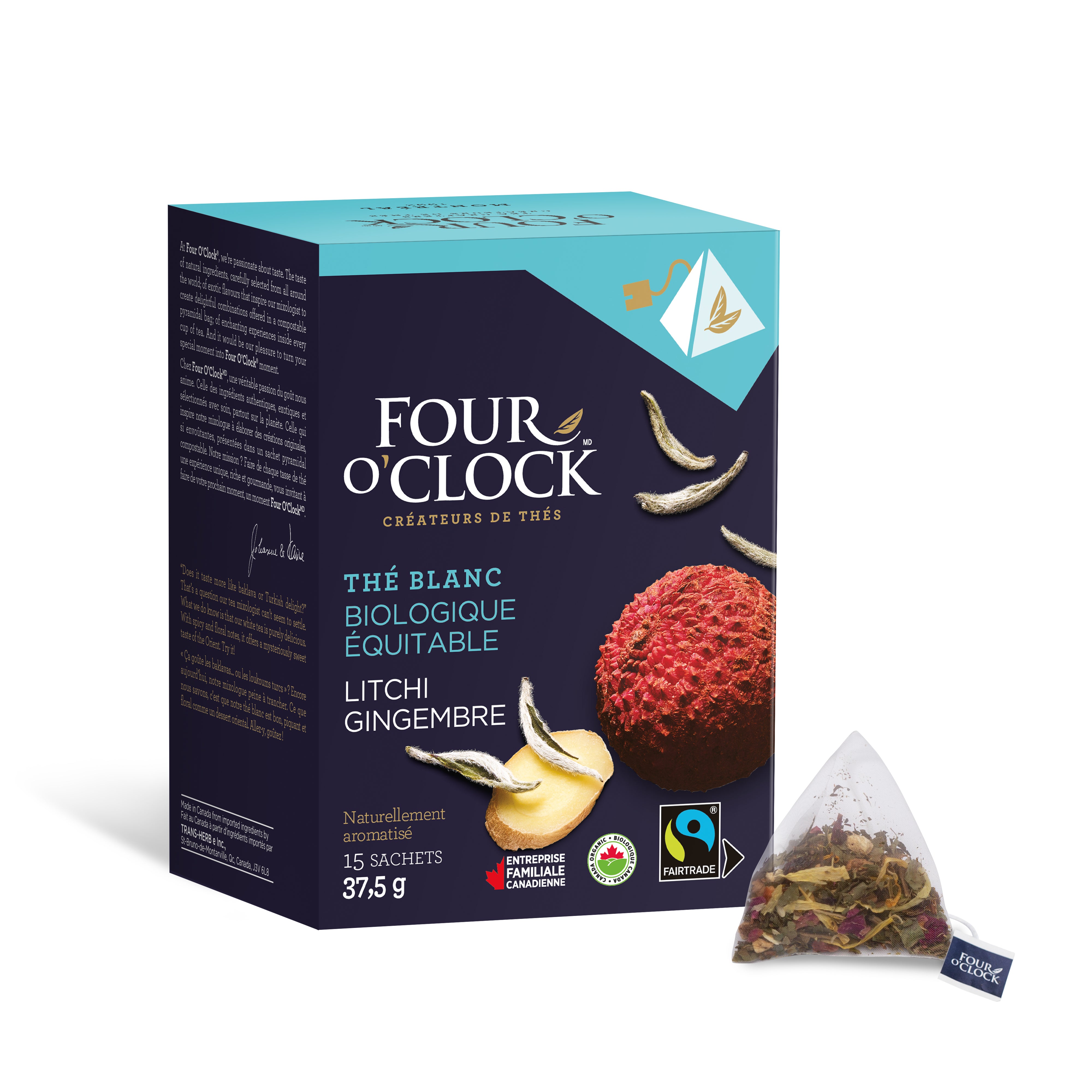 Thé blanc litchi gingembre Biologique Équitable — Four O'Clock