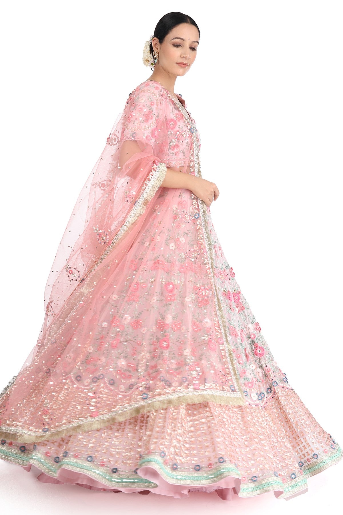 Buy Lative Multi Colour Lehenga With Pochu at Amazon.in