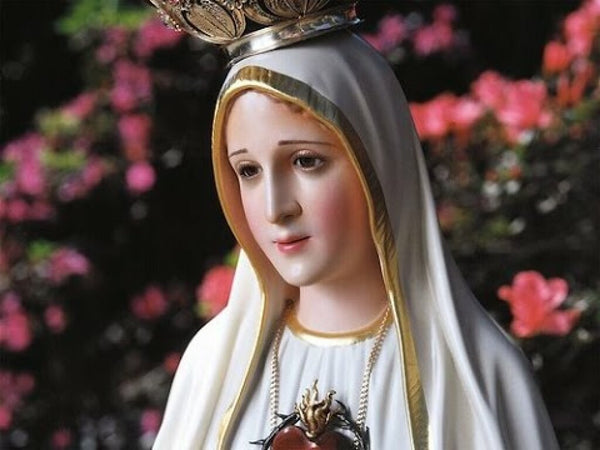 Our lady of Fatima Portugal with flowers