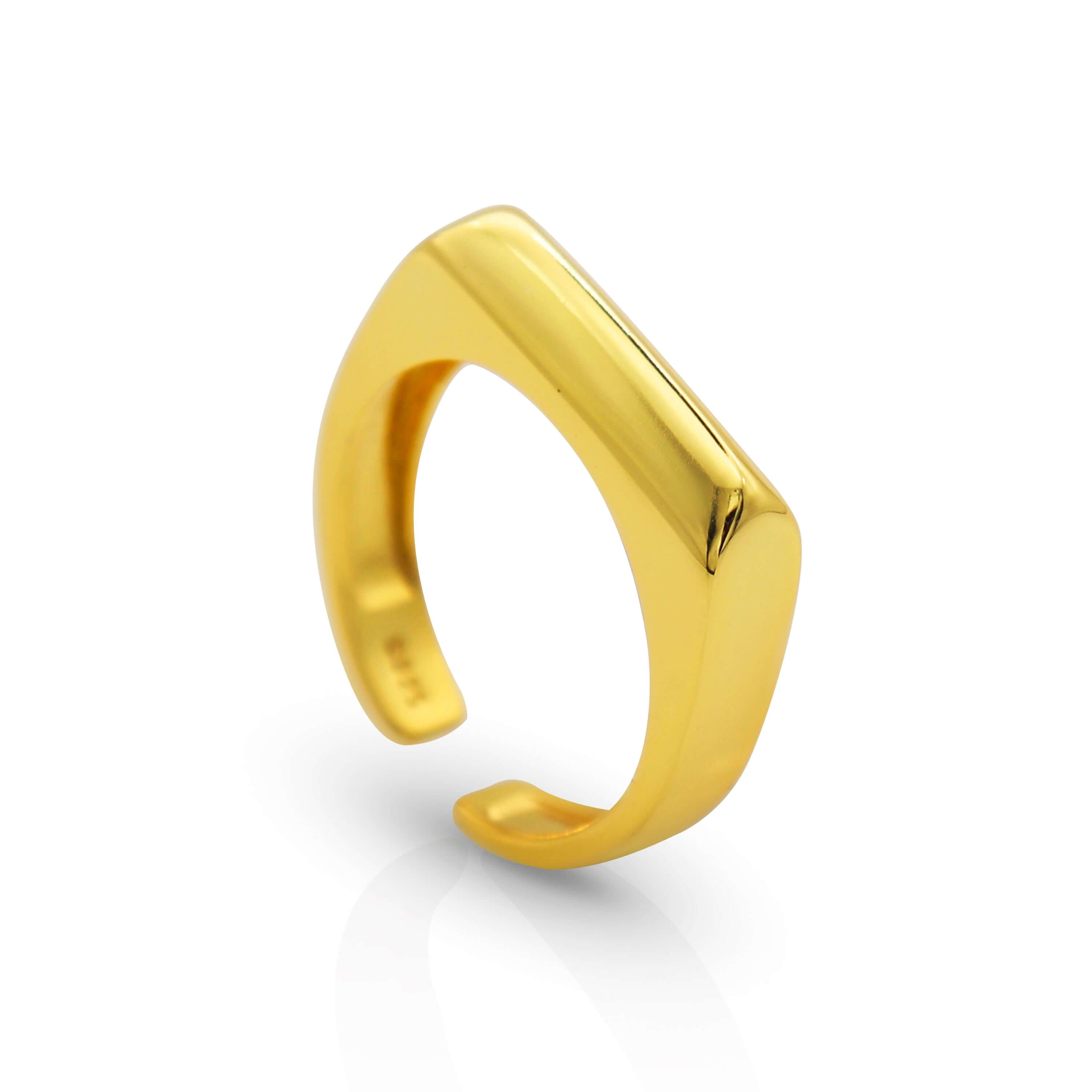 Maxim Raised Gold Bar Ring – Quia Omni