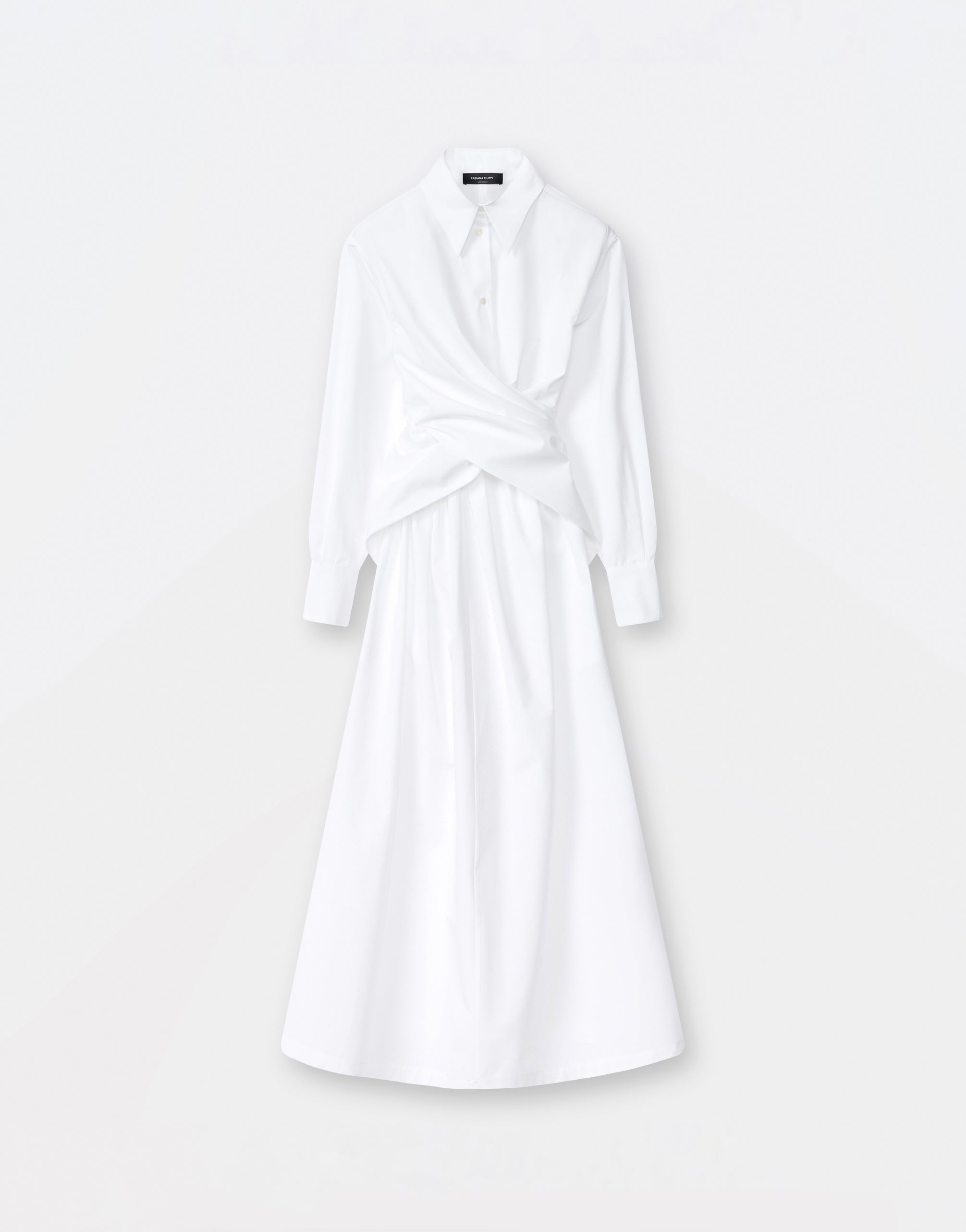 Poplin dress, optical white