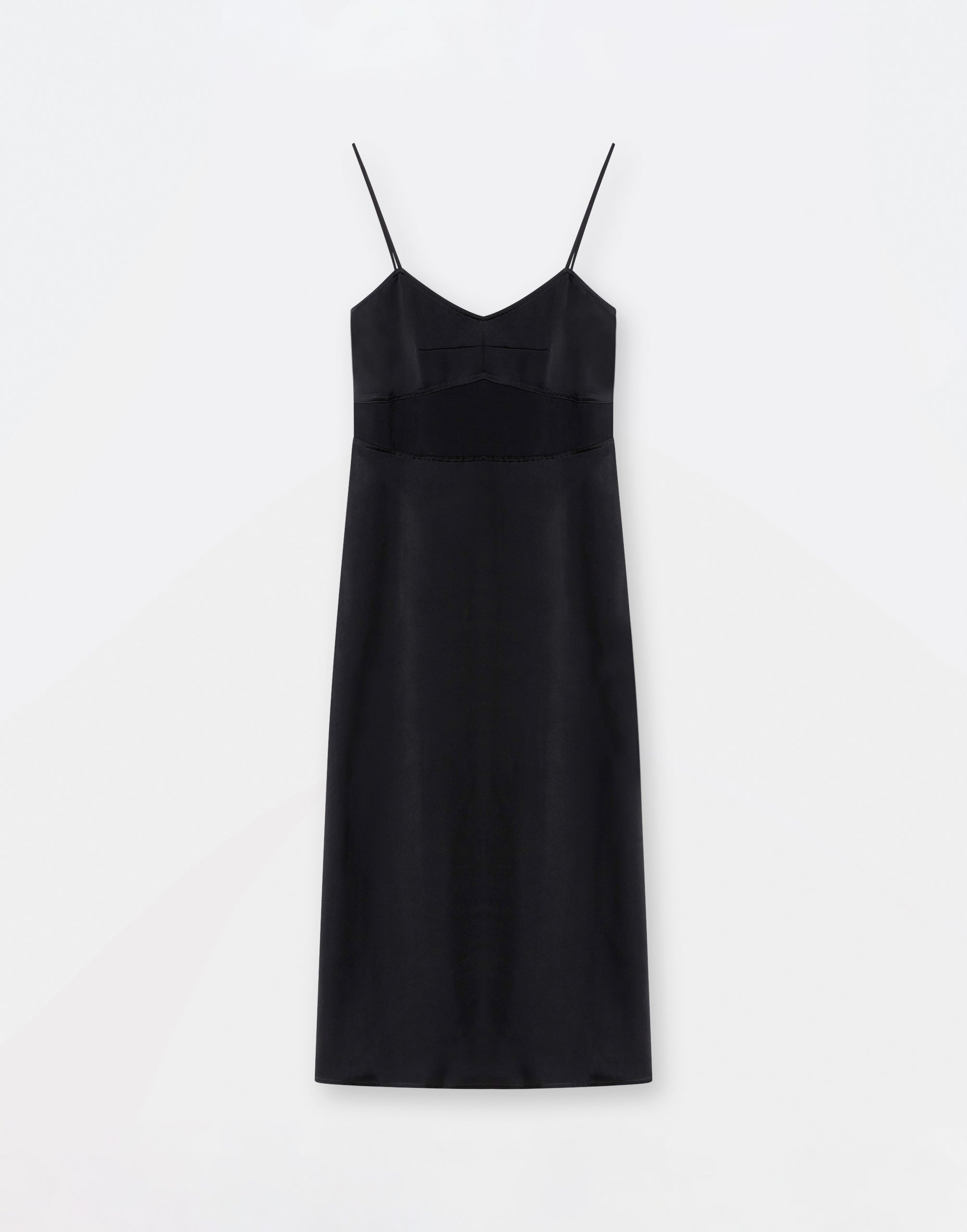 Viscose satin dress, black