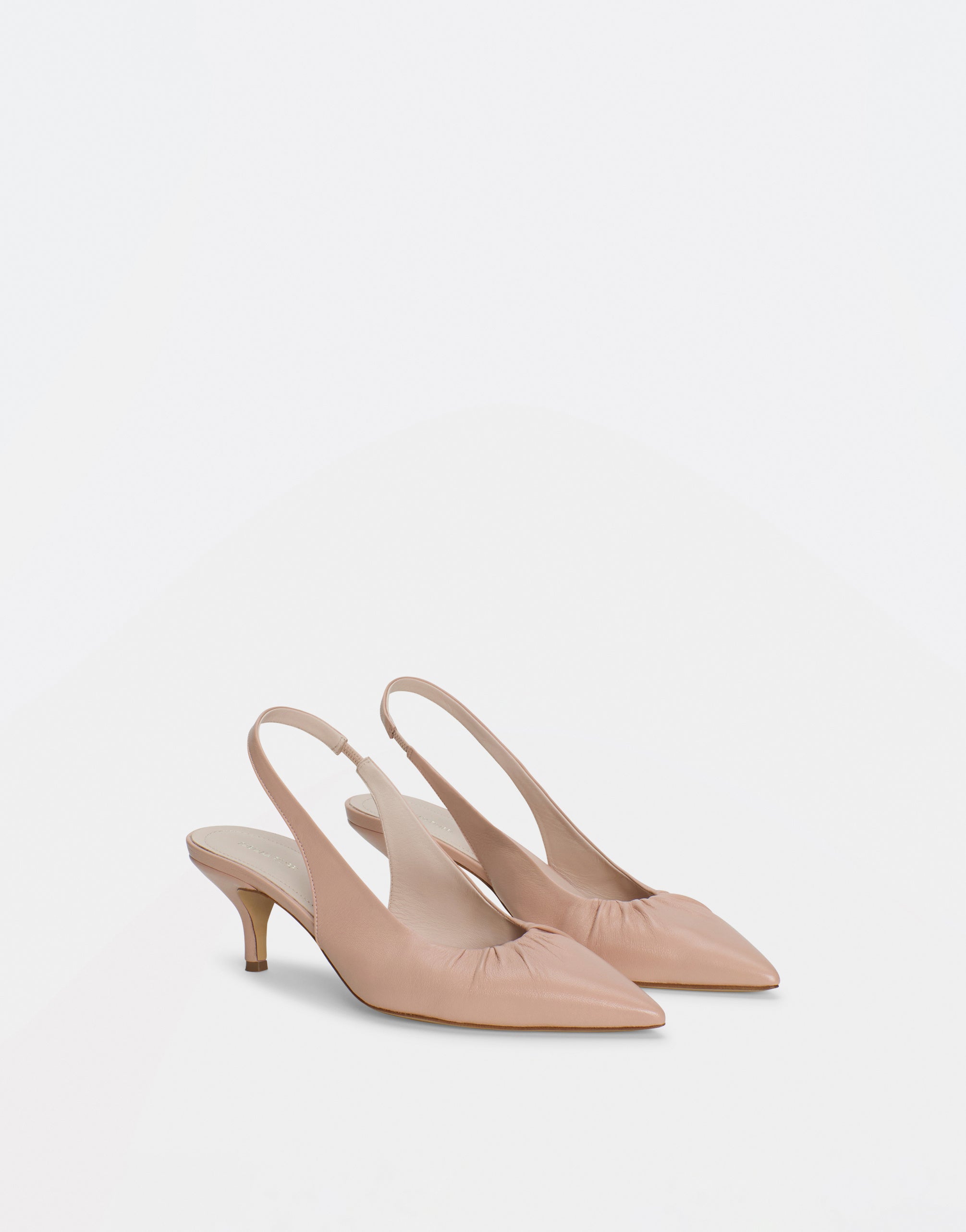 Leather slingbacks, dusty pink