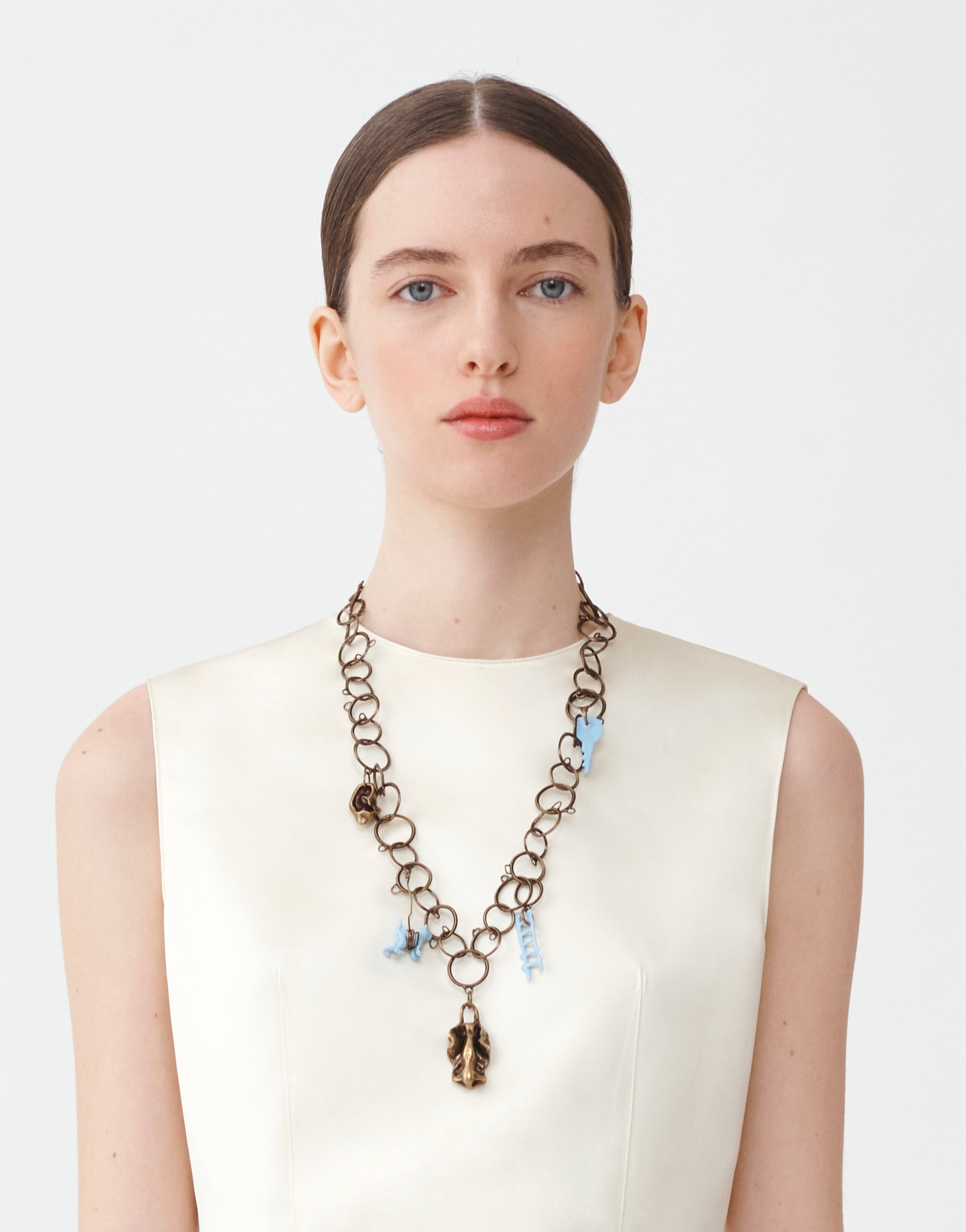 Eco brass pendant chain necklace