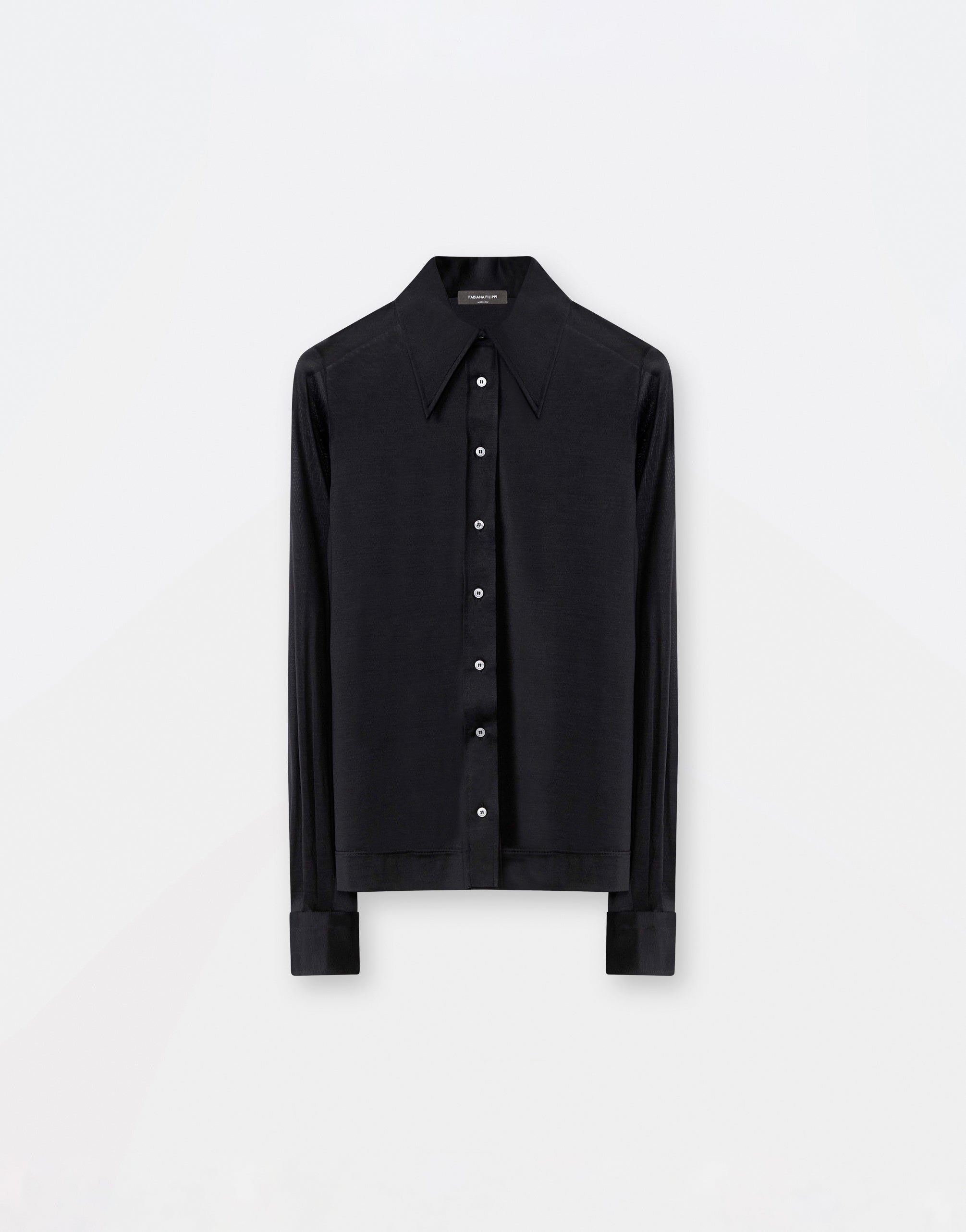 Silk jersey shirt, black
