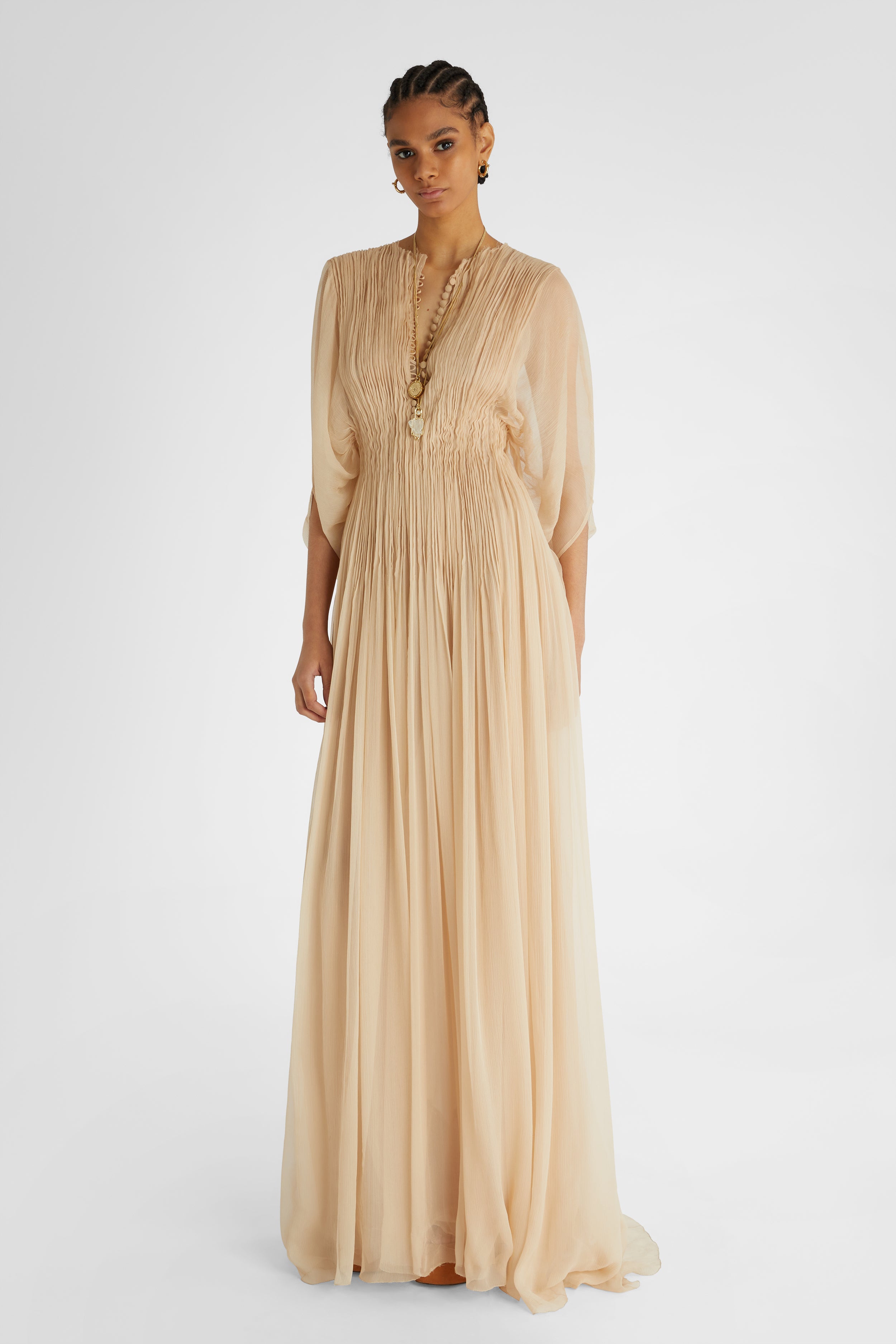 Chiffon long-sleeved dress