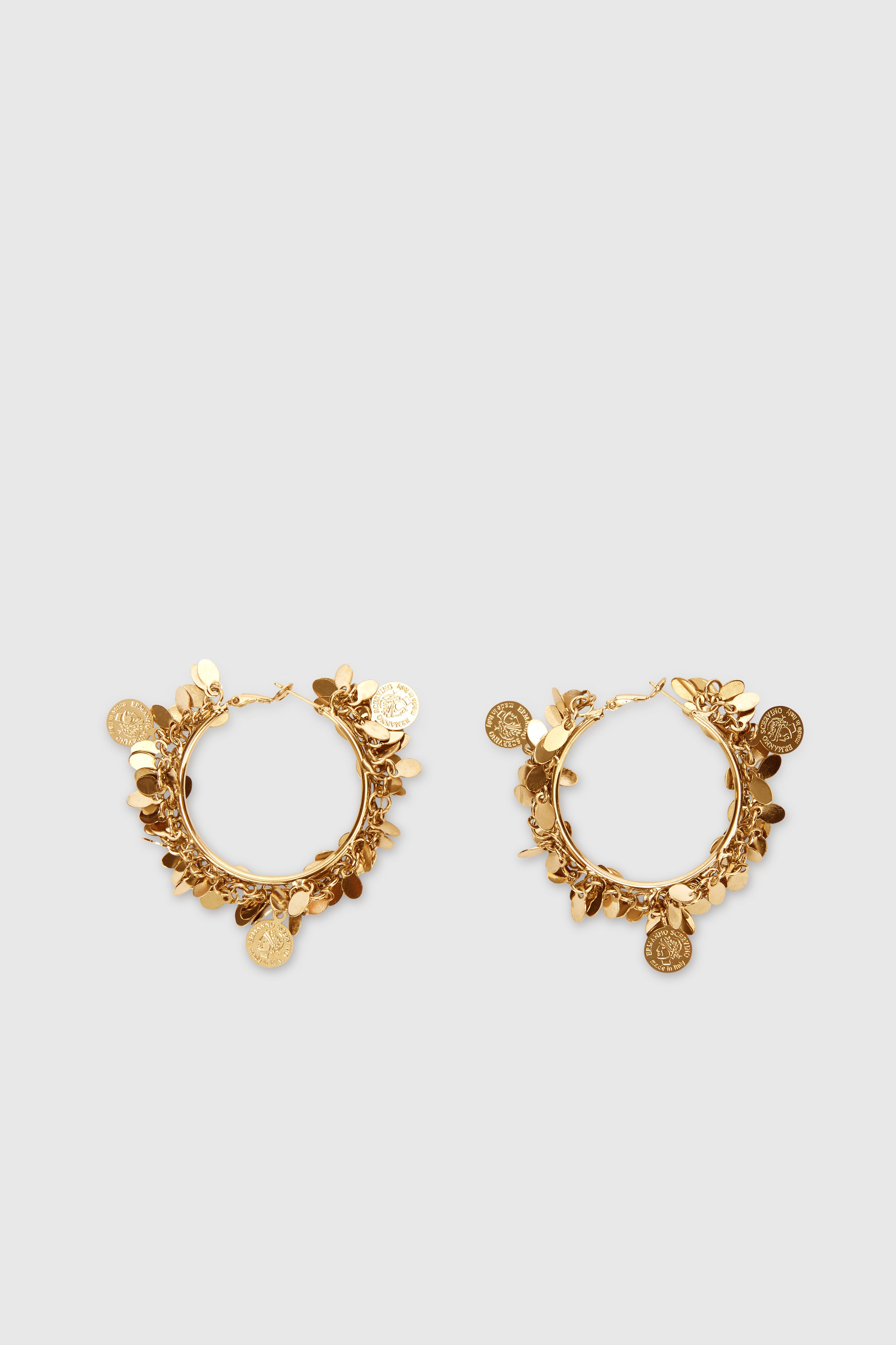 Hoop earrings with coins