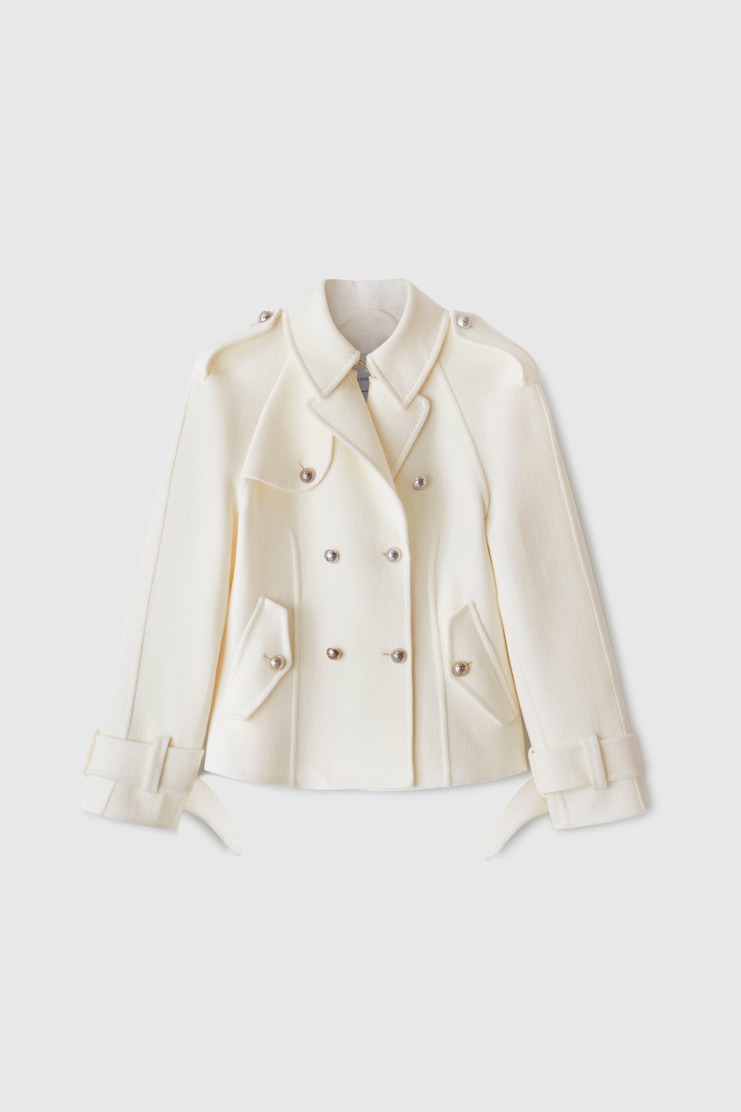 Short double-breasted trench coat