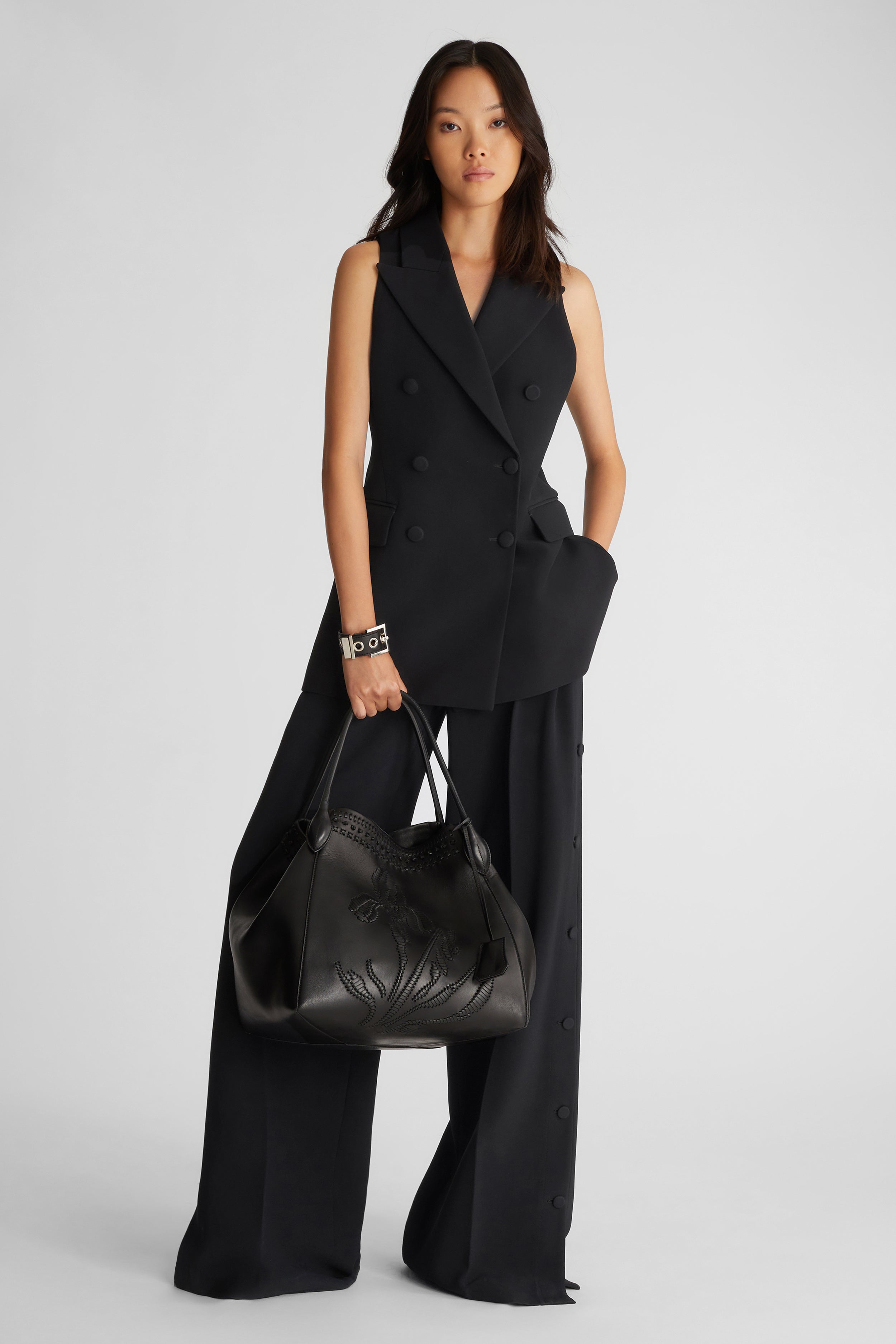 Palazzo trousers with slit