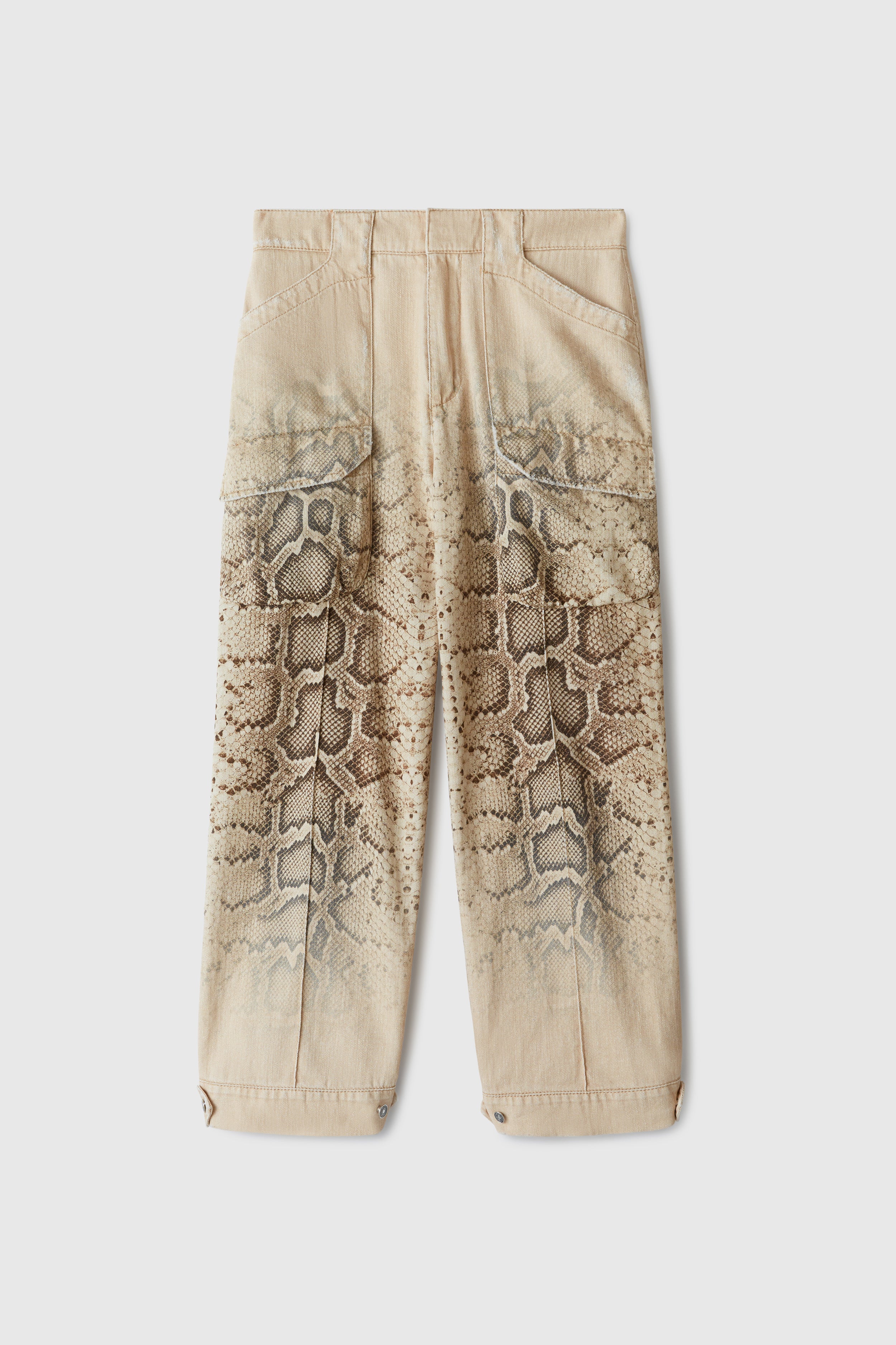 Snake print cargo pants