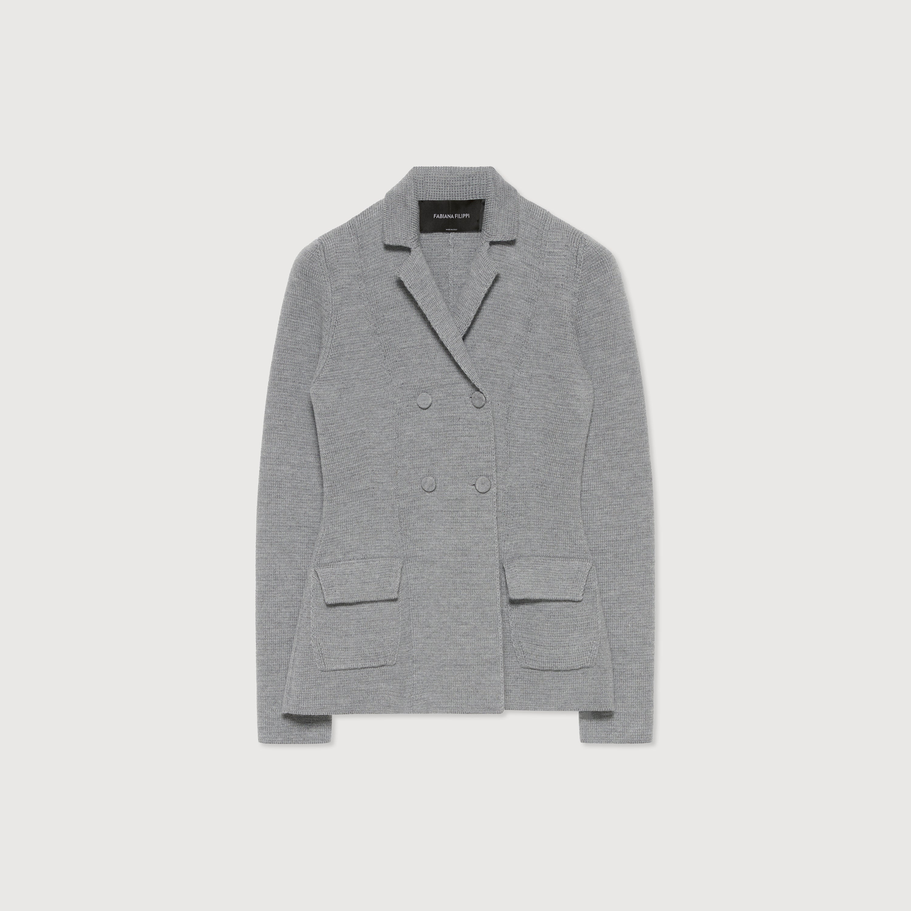 Double-breasted merino wool blazer