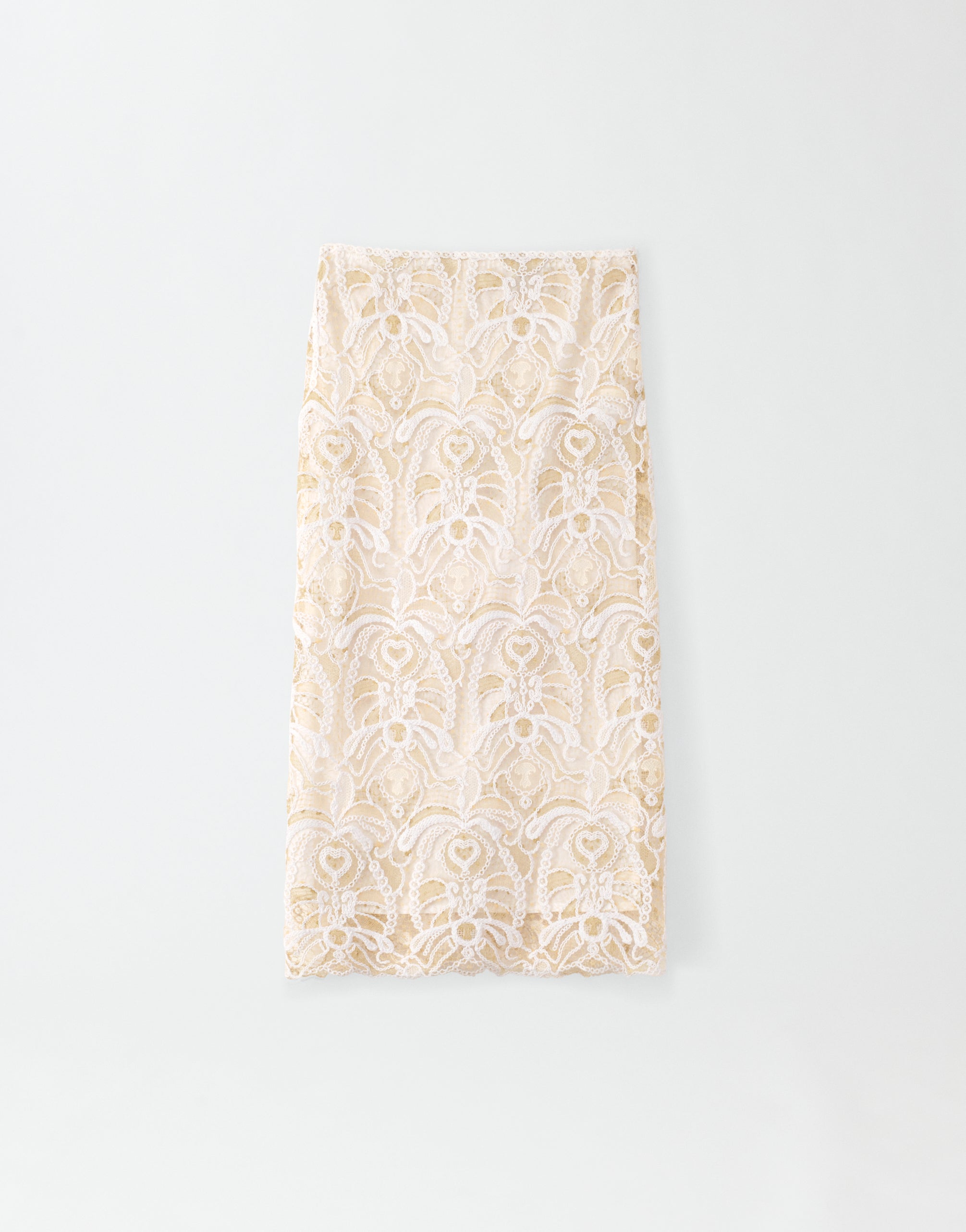 Macramé lace skirt, white