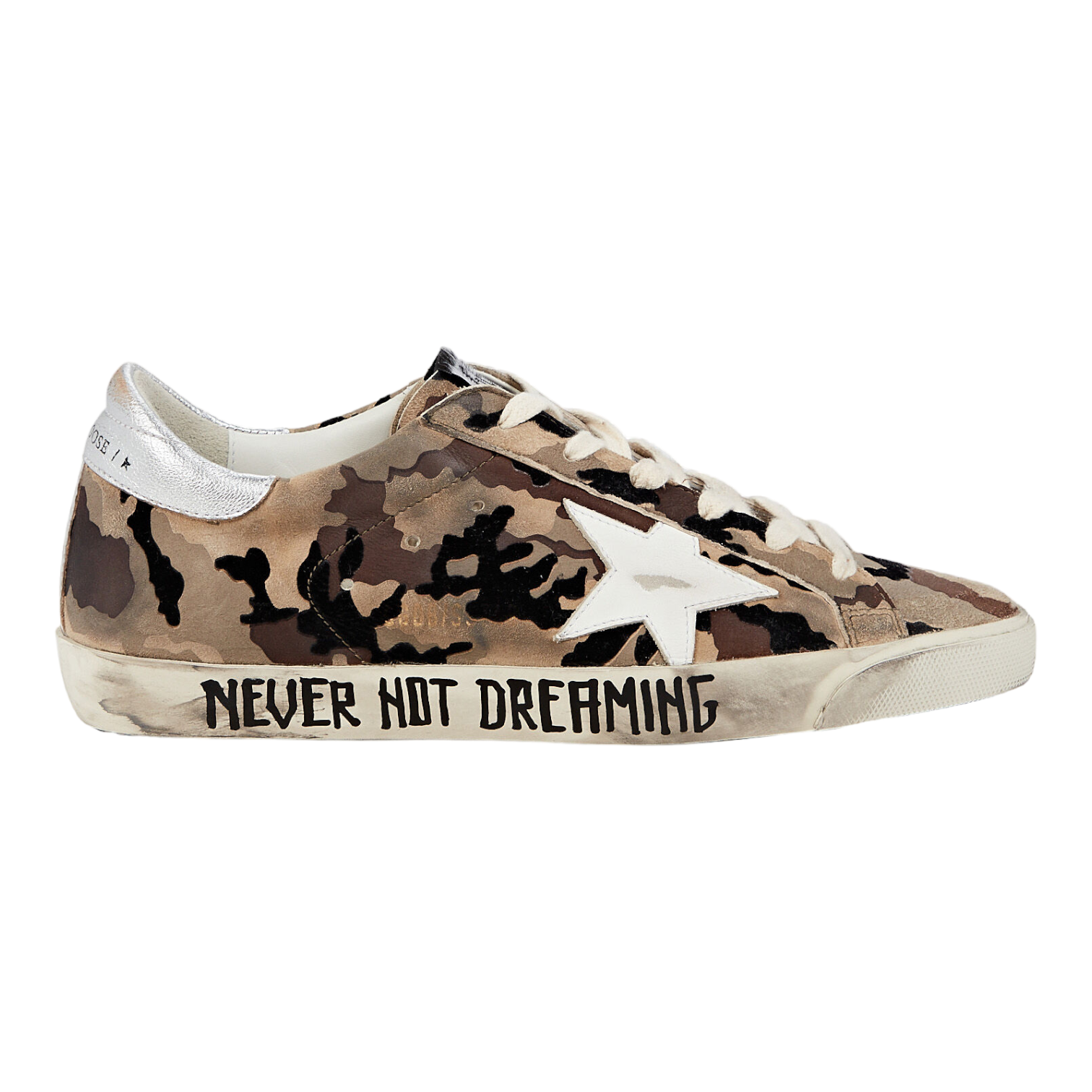 Golden Goose Superstar Camo Flock Upper Leather Star for Women GWF00101.F003344.81798