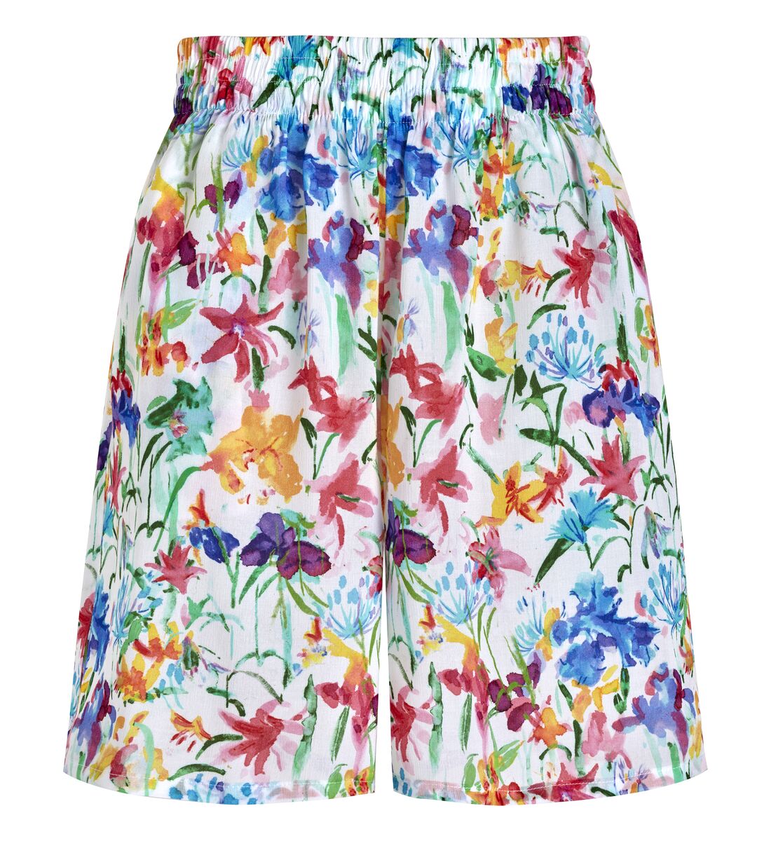 Women Viscose Bermuda Shorts Happy Flowers