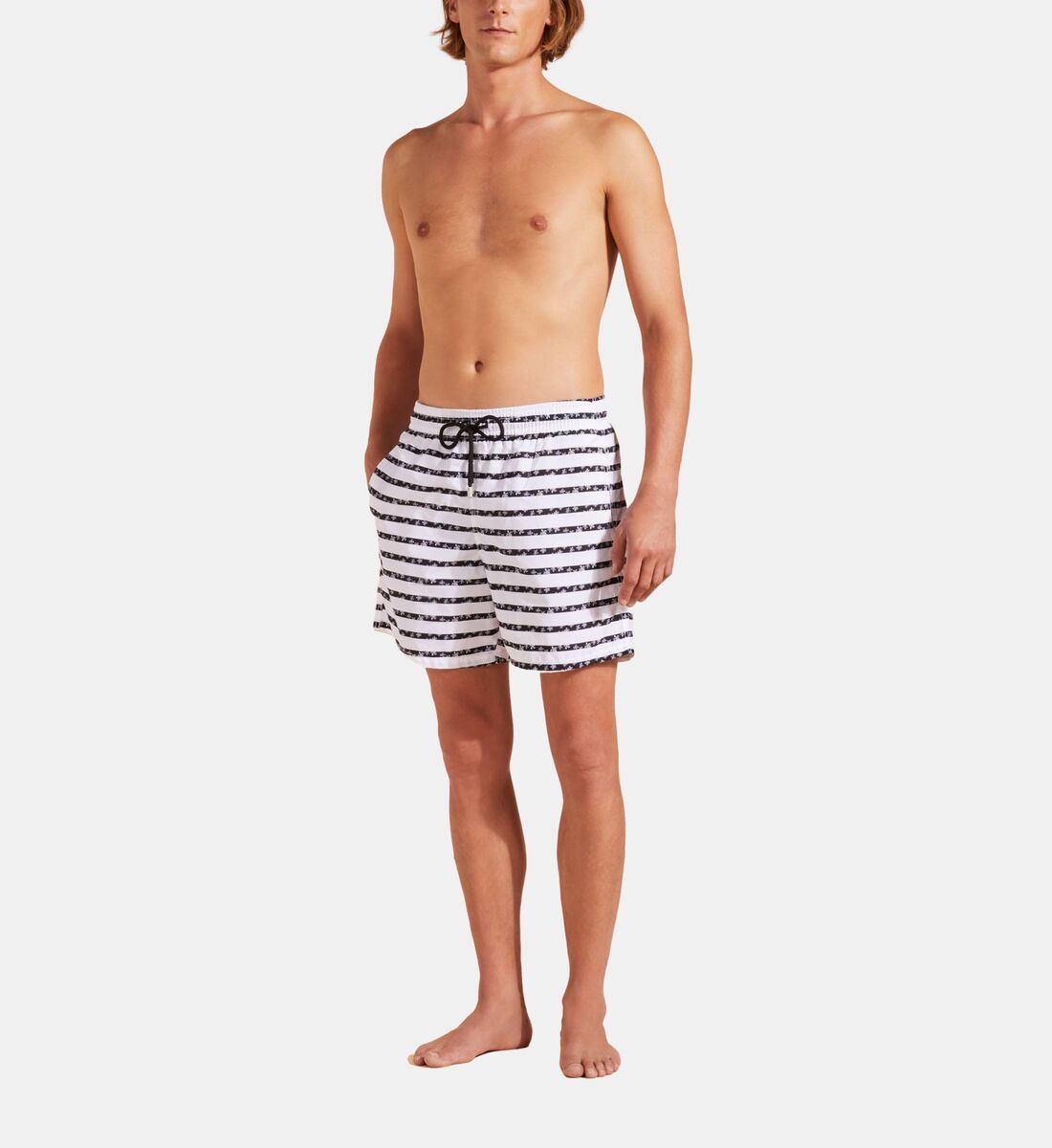 Men Swim Trunks Micro Ronde des Tortues Rayée