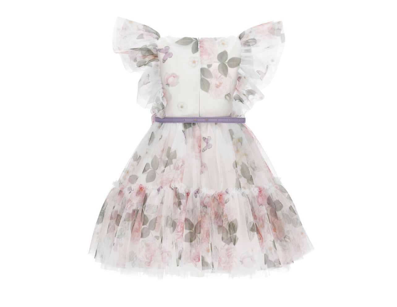 Rose print tulle dress