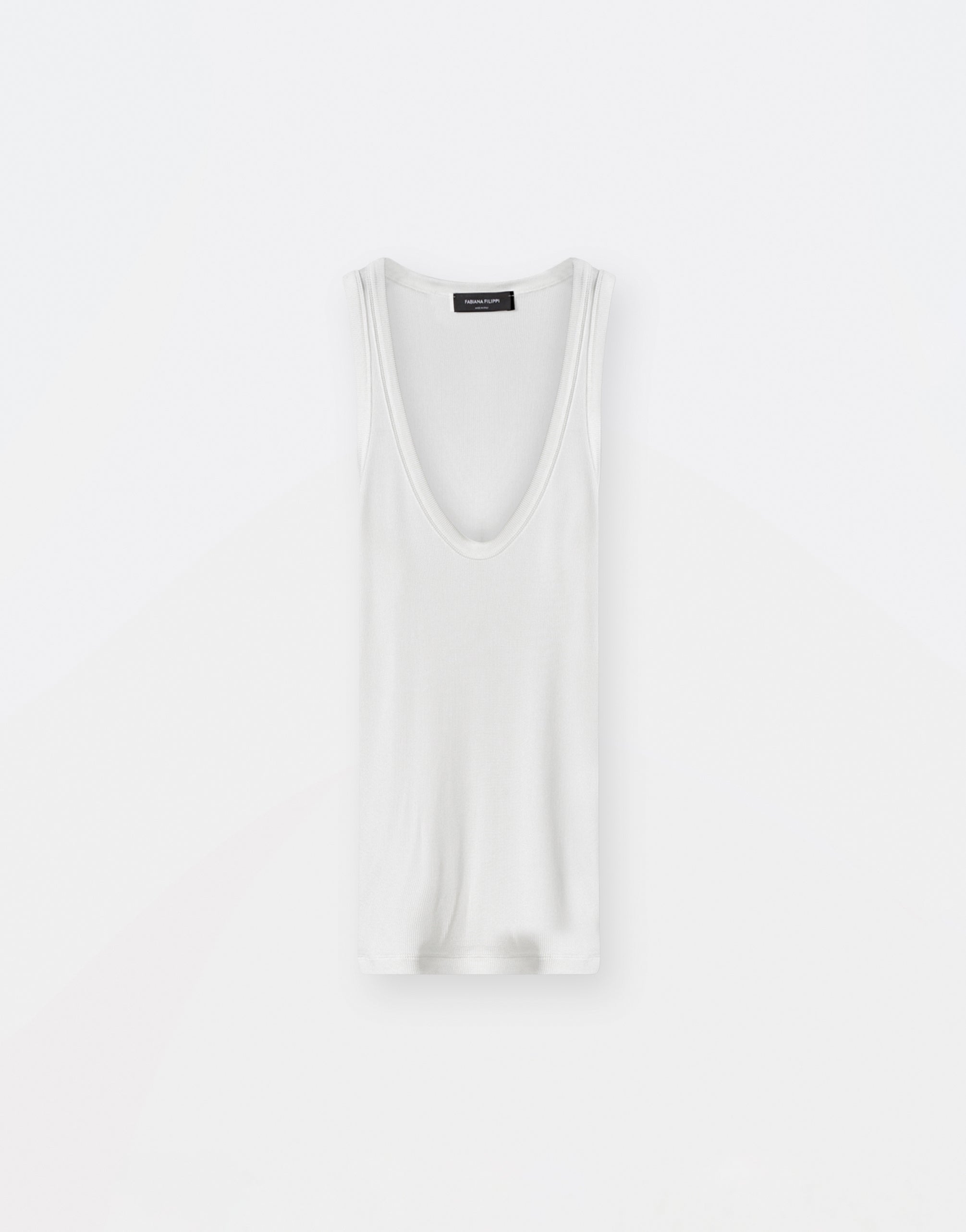 Viscose jersey vest top, white