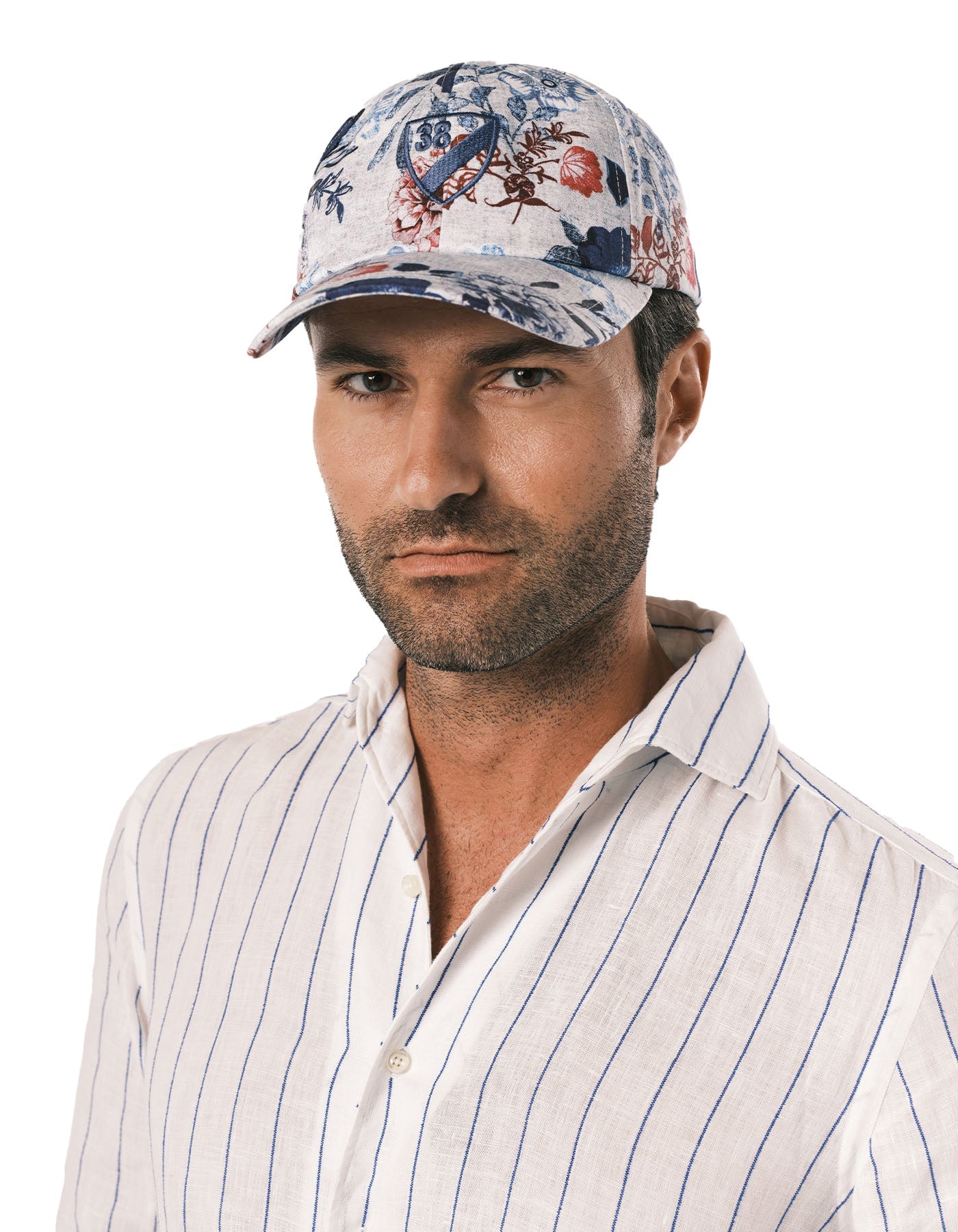 Baseball cap with floral print