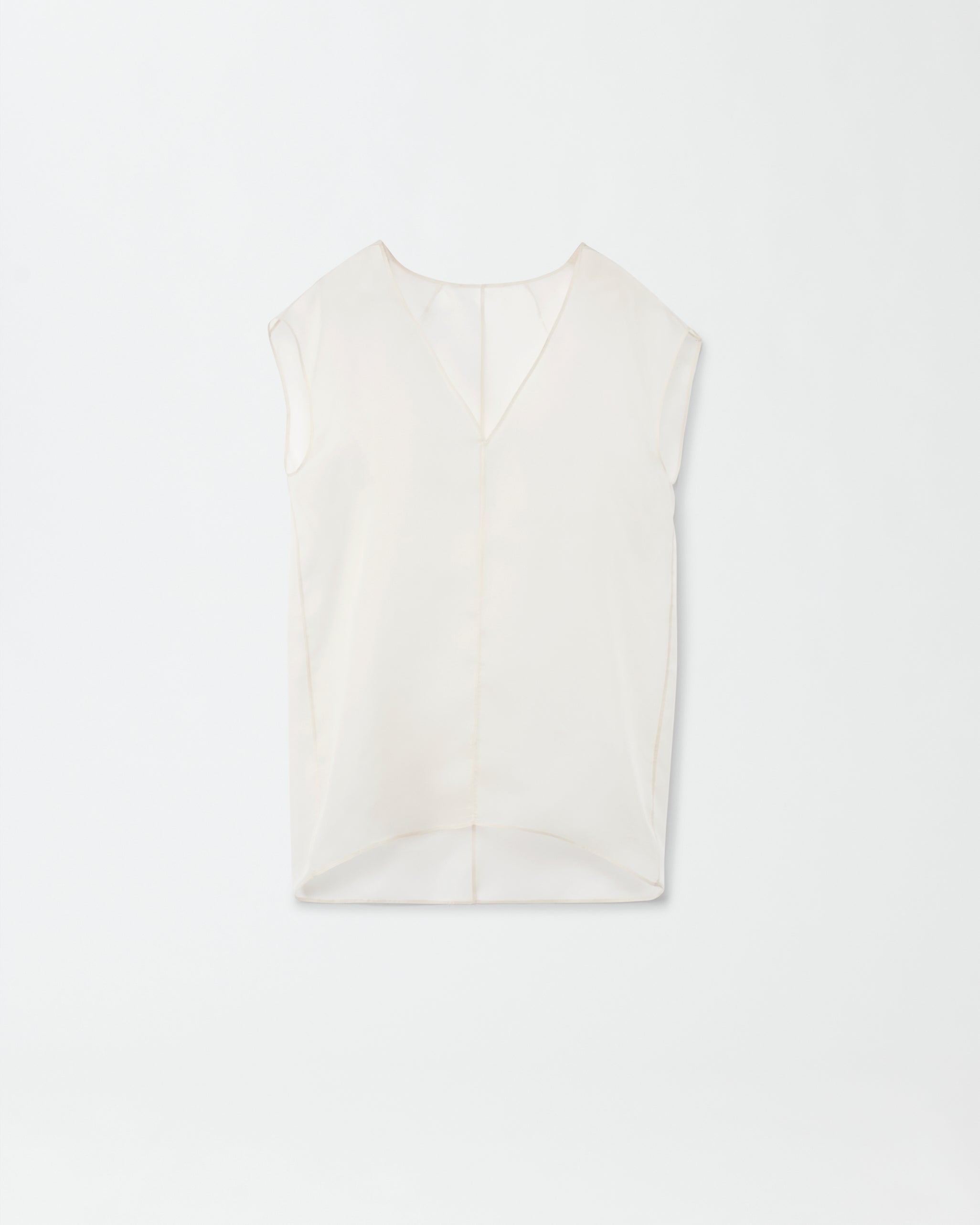 Silk organza top, butter