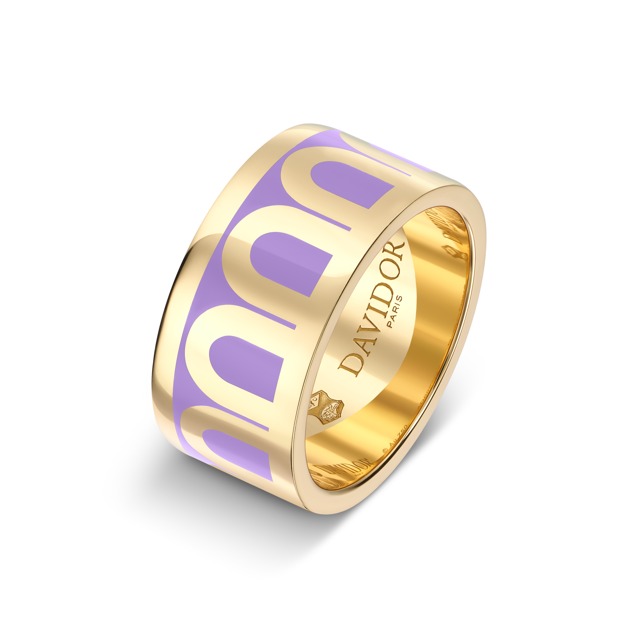 L’Arc de DAVIDOR Ring GM, 18k Yellow Gold with Lacquered Ceramic