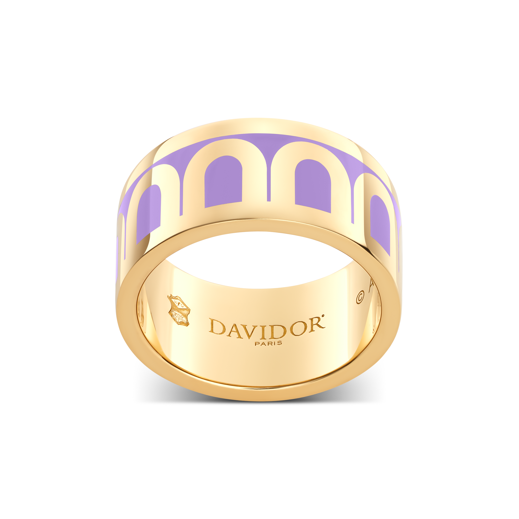 L’Arc de DAVIDOR Ring GM, 18k Yellow Gold with Lacquered Ceramic
