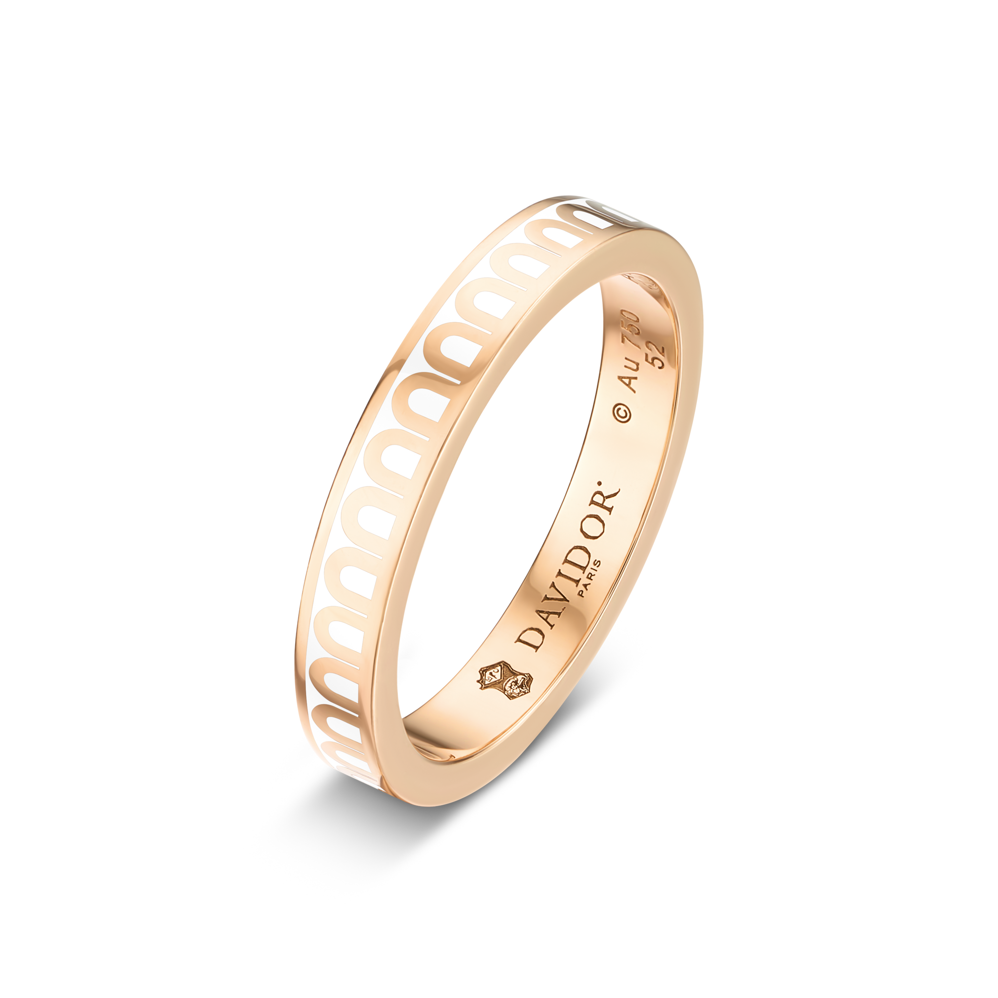 L’Arc de DAVIDOR Ring PM, 18k Rose Gold with Lacquered Ceramic