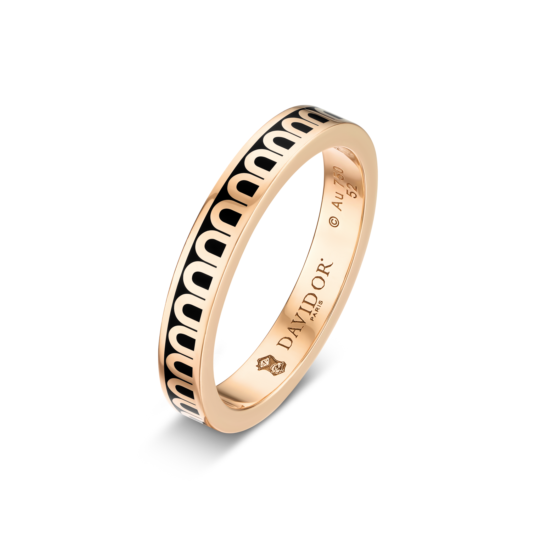 L’Arc de DAVIDOR Ring PM, 18k Rose Gold with Lacquered Ceramic