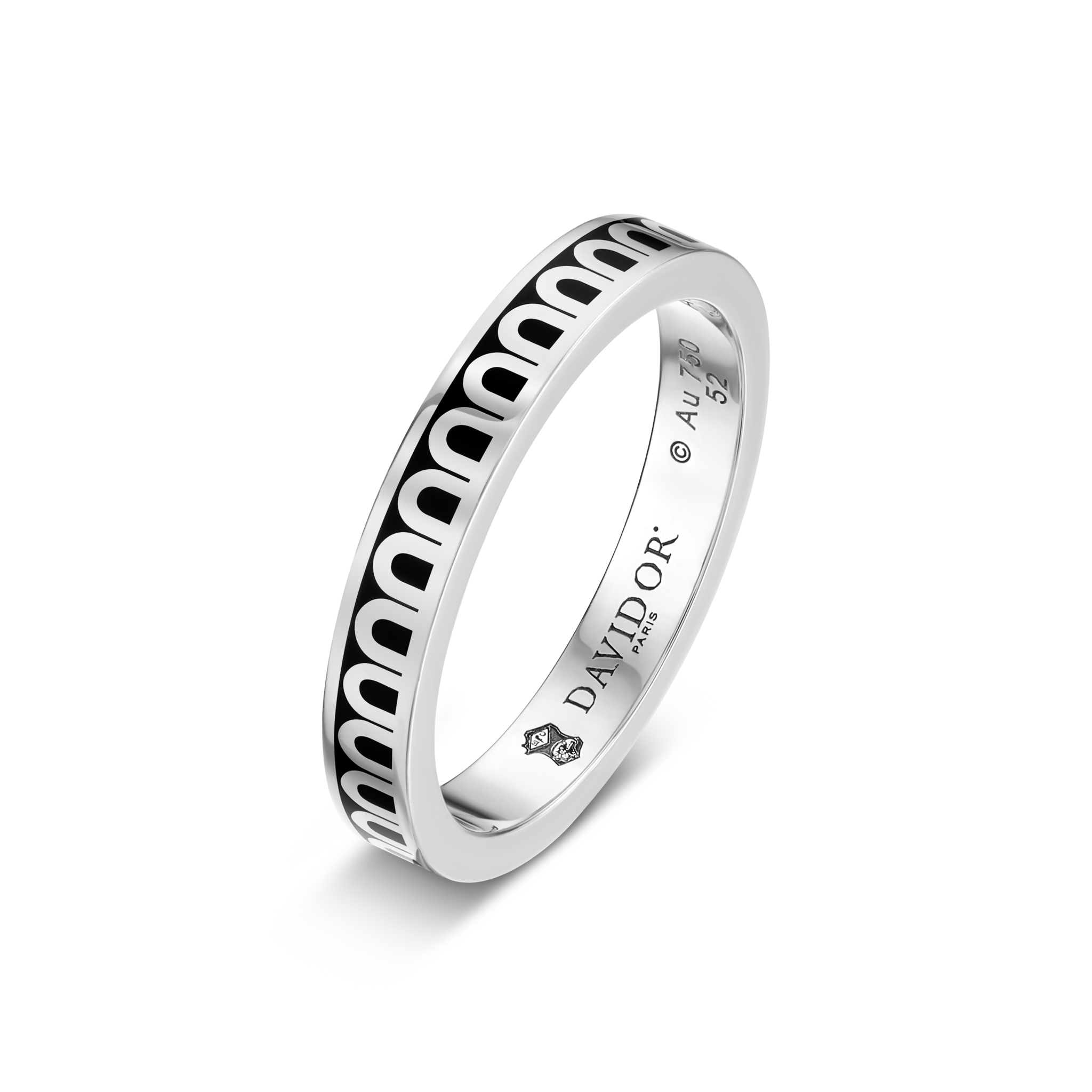 L’Arc de DAVIDOR Ring PM, 18k White Gold with Lacquered Ceramic