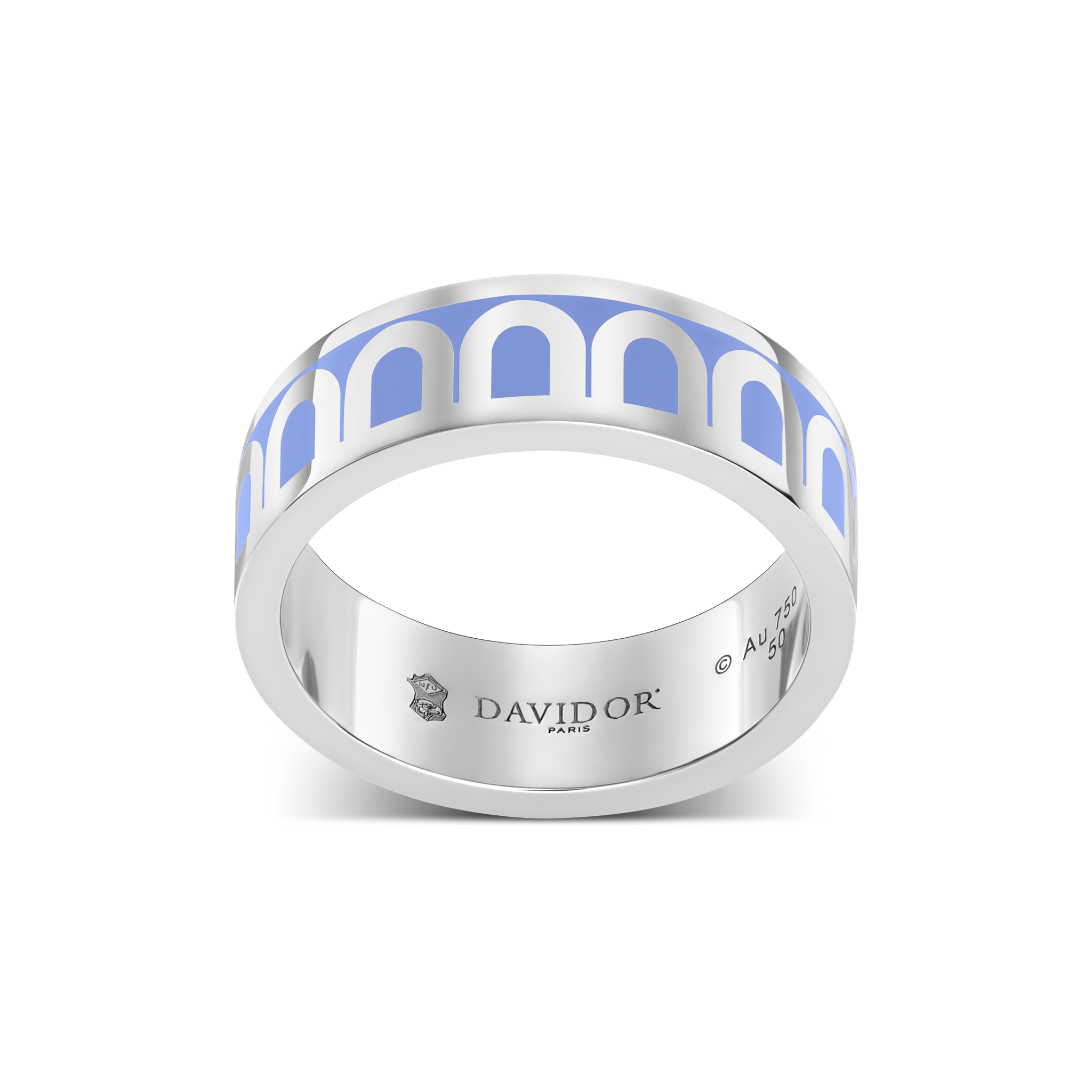 L’Arc de DAVIDOR Ring MM, 18k White Gold with Lacquered Ceramic