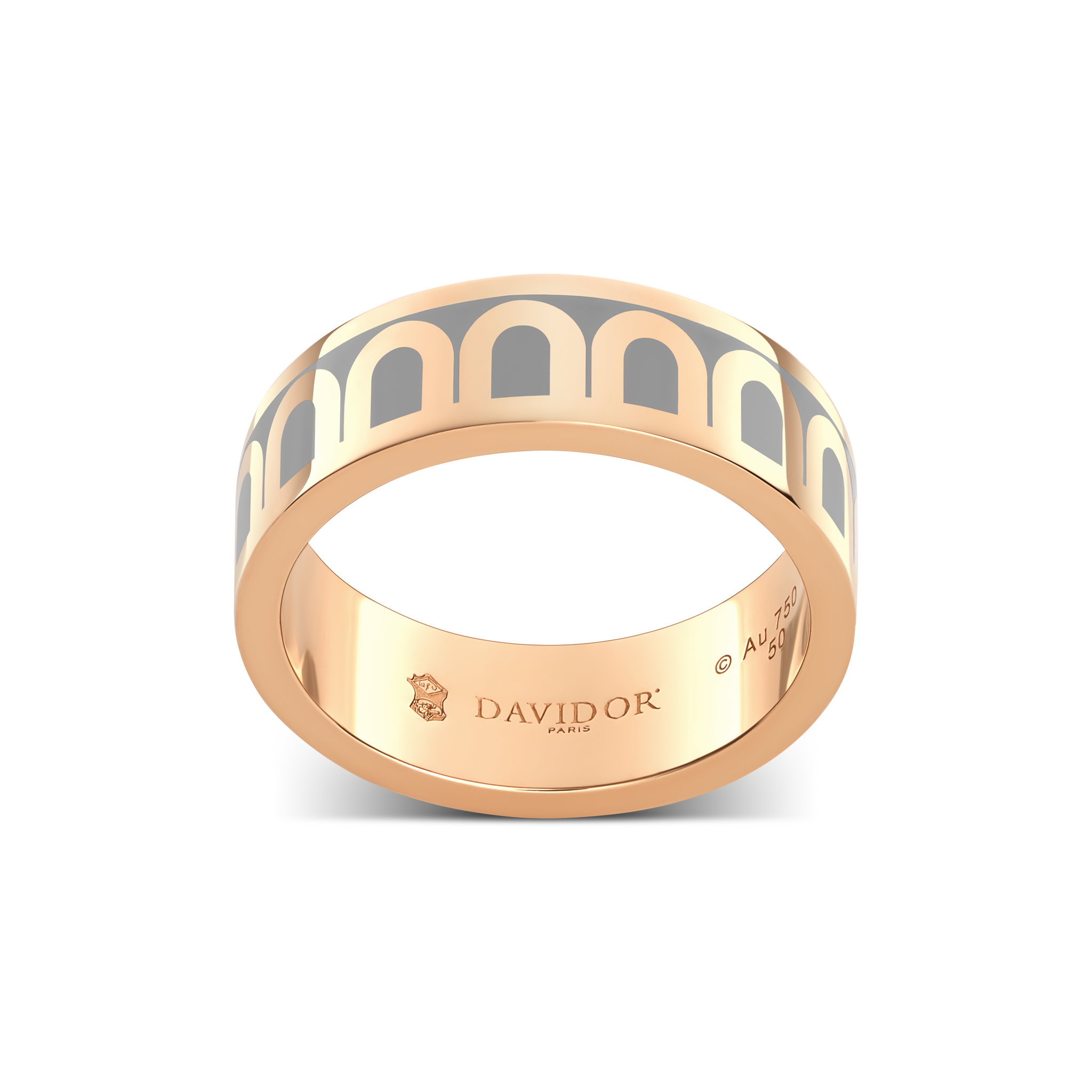 L’Arc de DAVIDOR Ring MM, 18k Rose Gold with Lacquered Ceramic