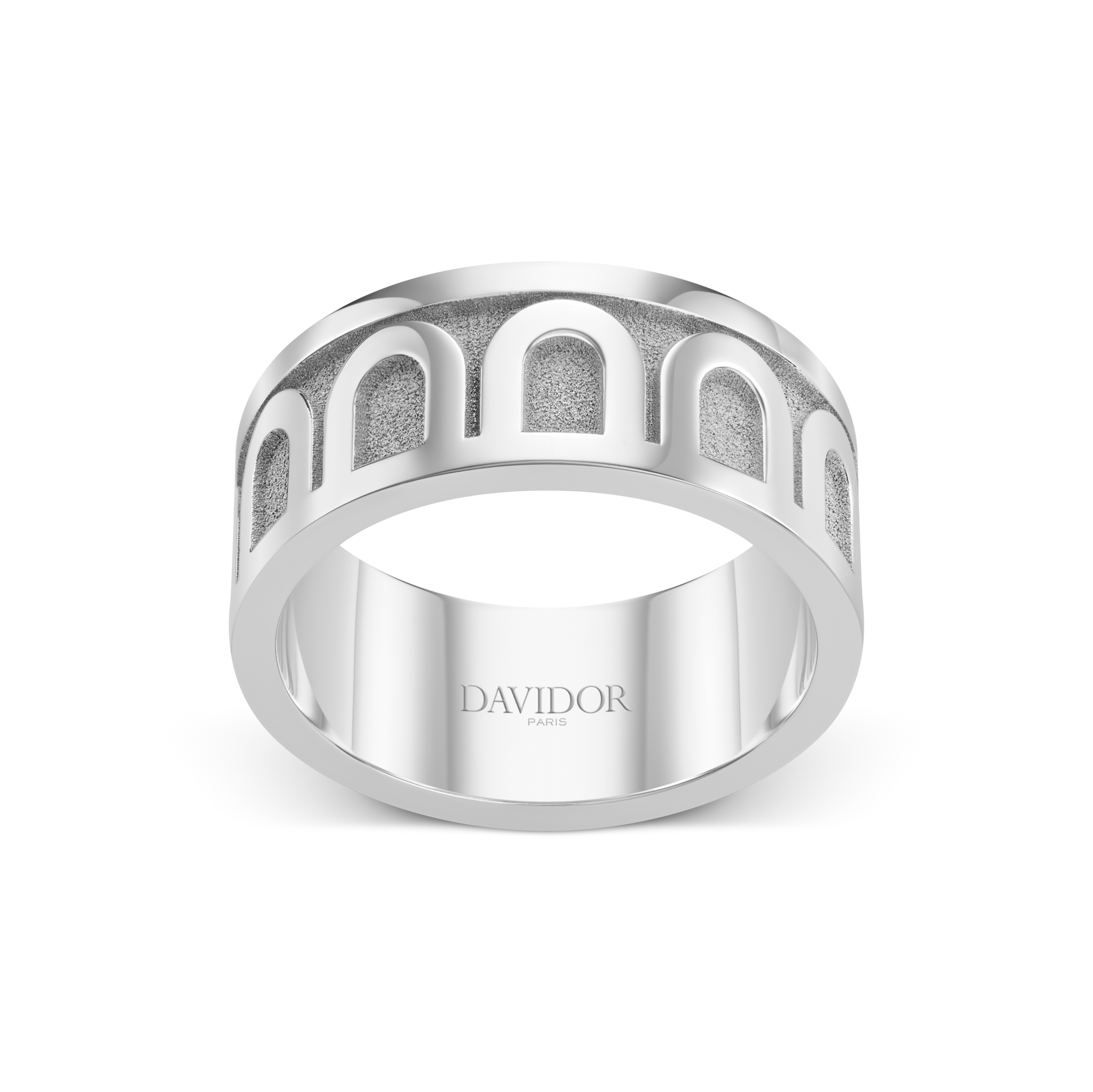 L’Arc de DAVIDOR Ring GM, 18k White Gold with Satin Finish