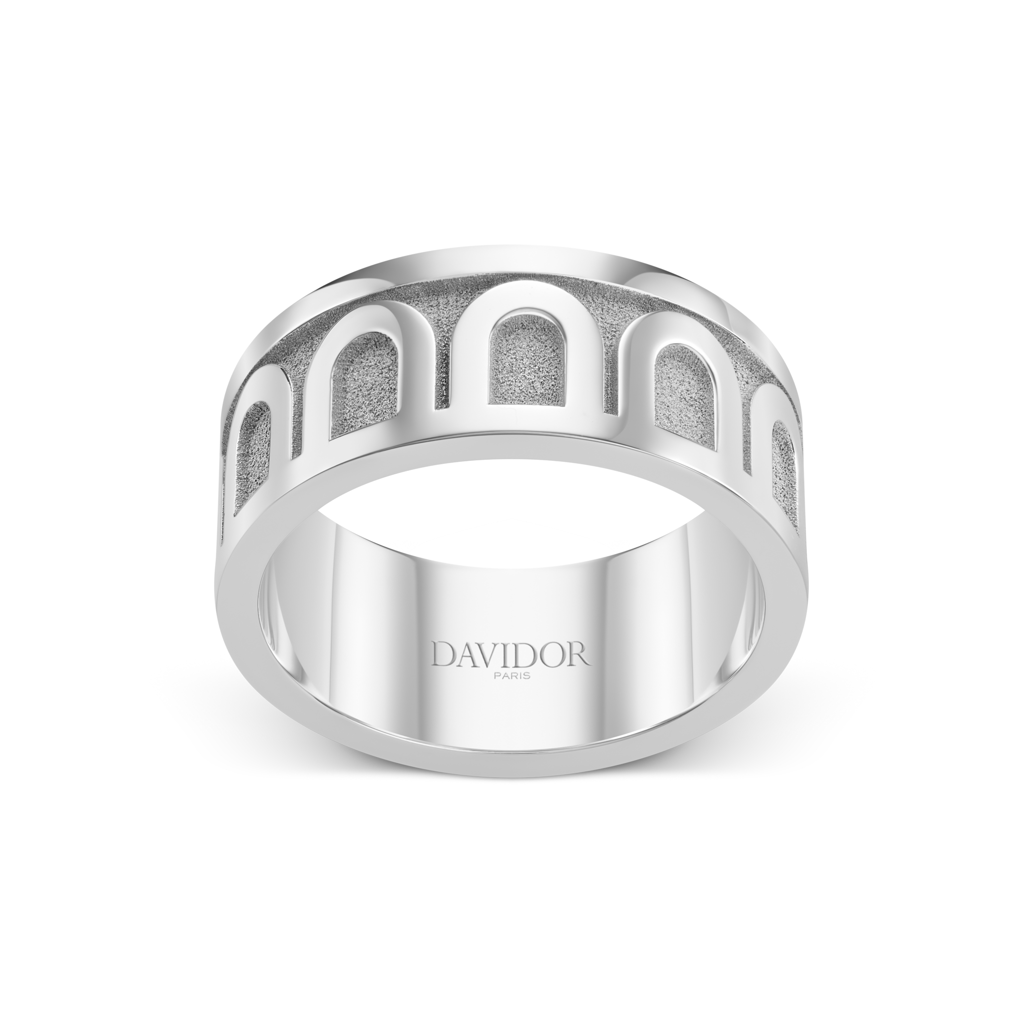 L’Arc de DAVIDOR ring GM, 18k white gold with satin finish