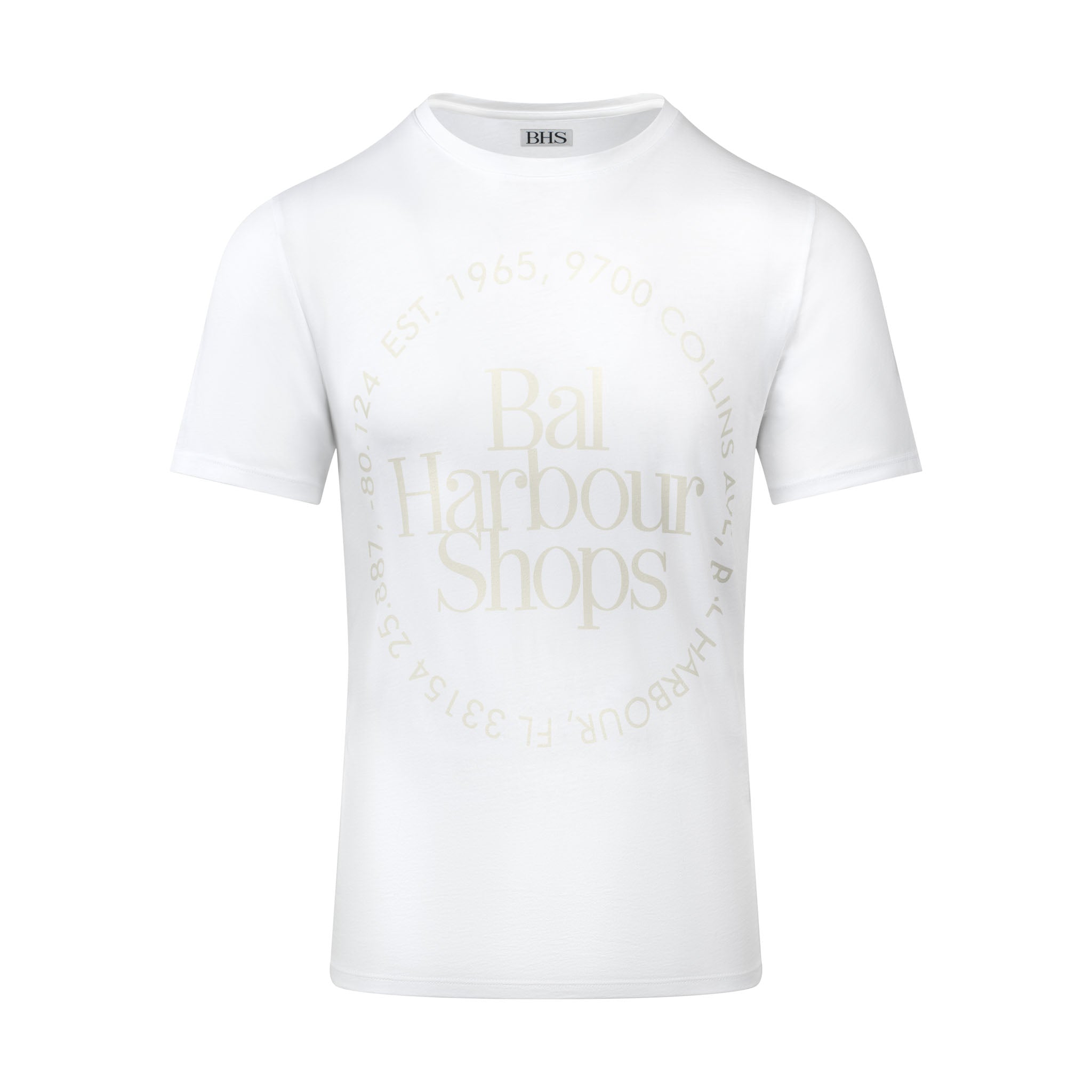 1965 white on white short-sleeve tee