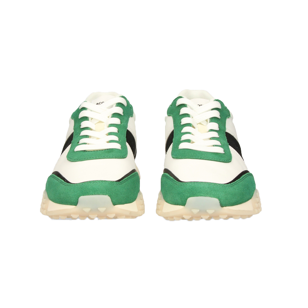 Lacoste L-Spin Deluxe Textile Accent Sneaker White/Black/Green Men 7-43SMA0066-082