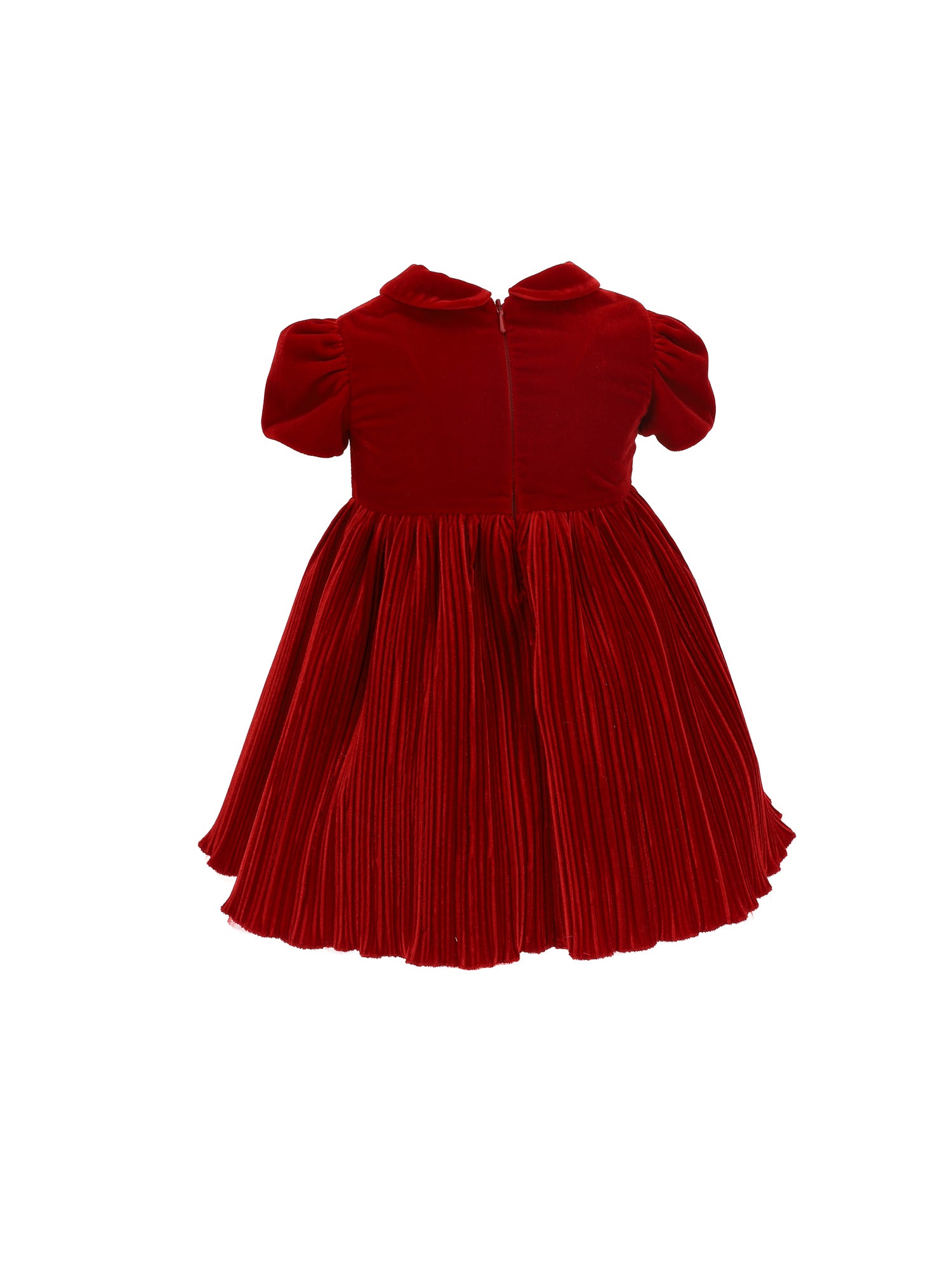 Pleated velvet dress