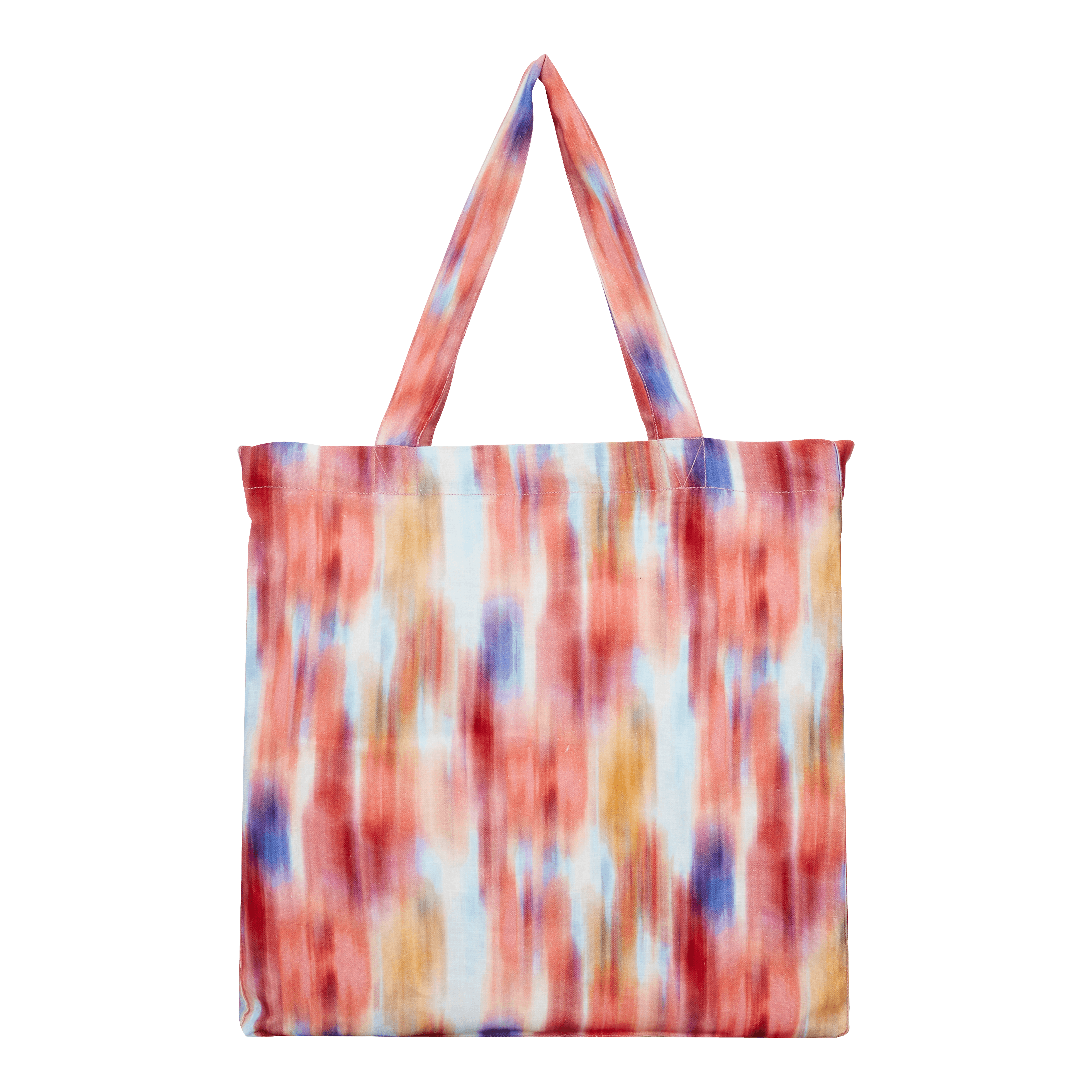 Unisex Linen Beach Bag Ikat Flowers