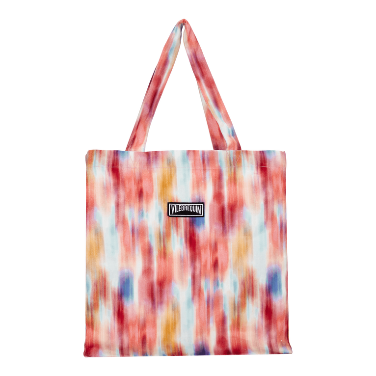 Unisex Linen Beach Bag Ikat Flowers