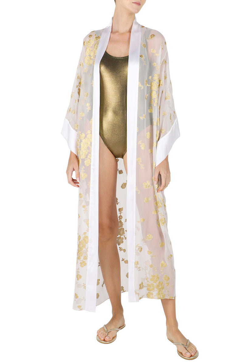 Poppy Lurex Kimono